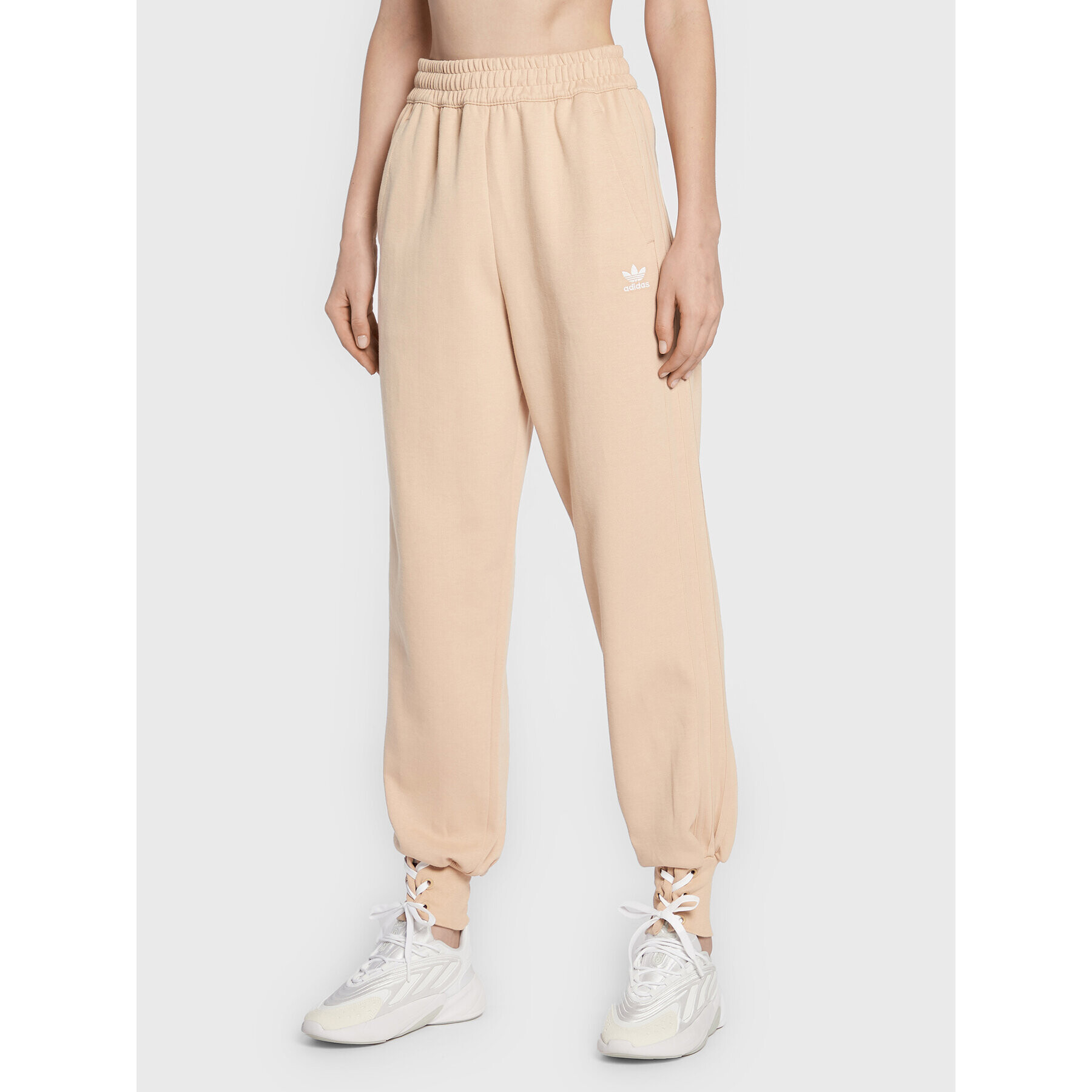 adidas Pantaloni trening Always Original Laced HK5065 Bej Regular Fit - Pled.ro