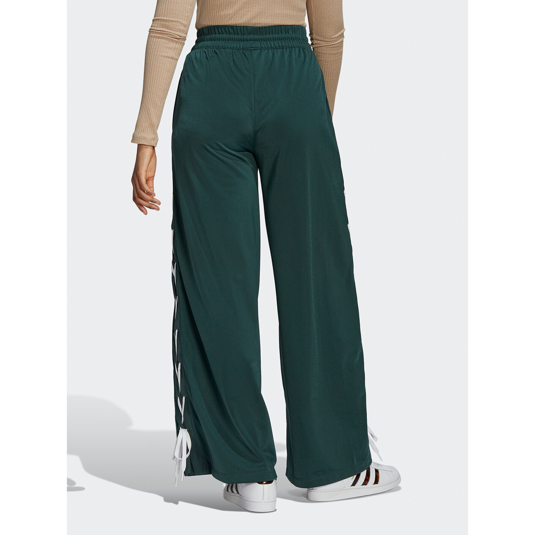 adidas Pantaloni trening Always Original Laced HK5086 Verde Relaxed Fit - Pled.ro