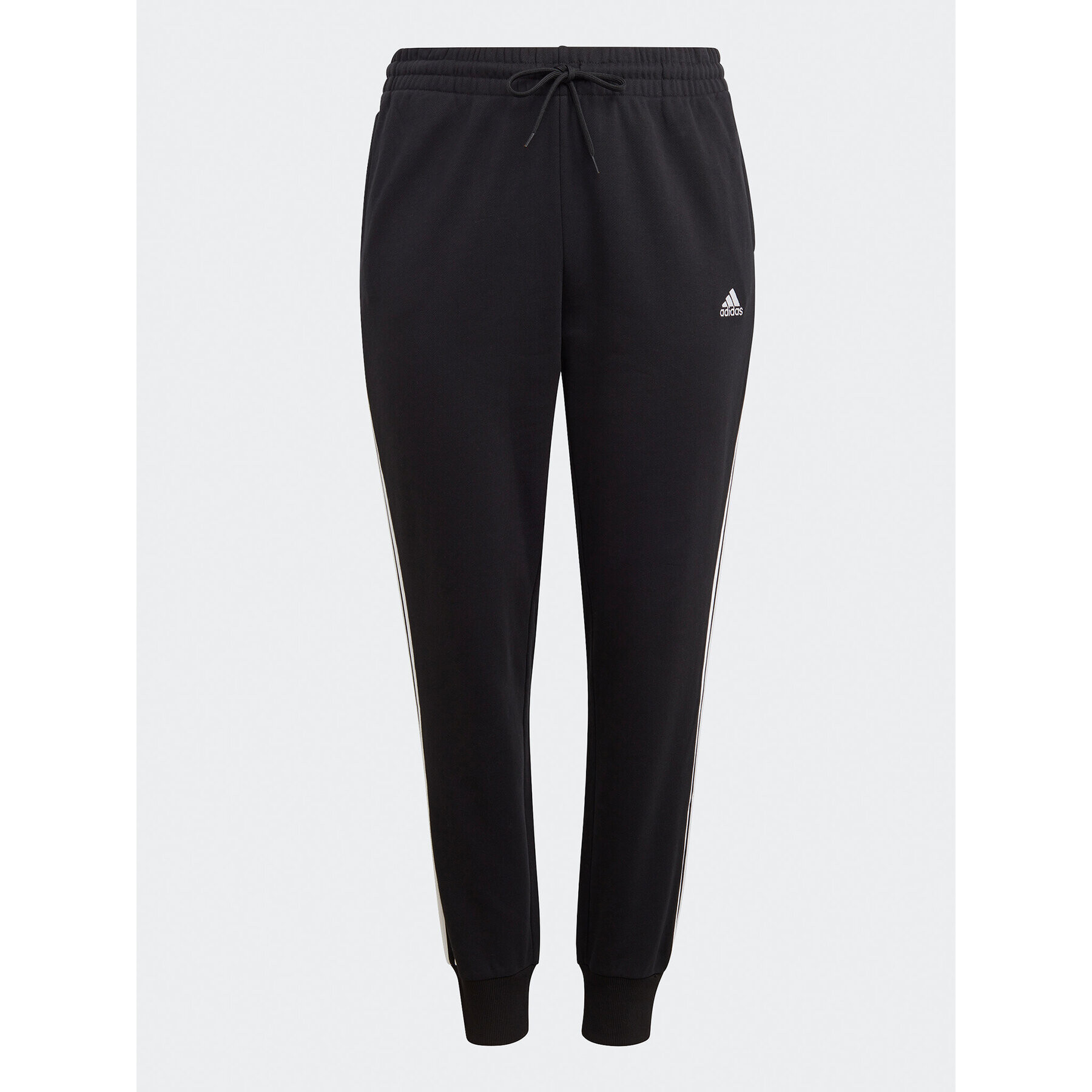 adidas Pantaloni trening Essentials 3-Stripes French Terry Cuffed Joggers (Plus Size) IB8745 Negru Slim Fit - Pled.ro