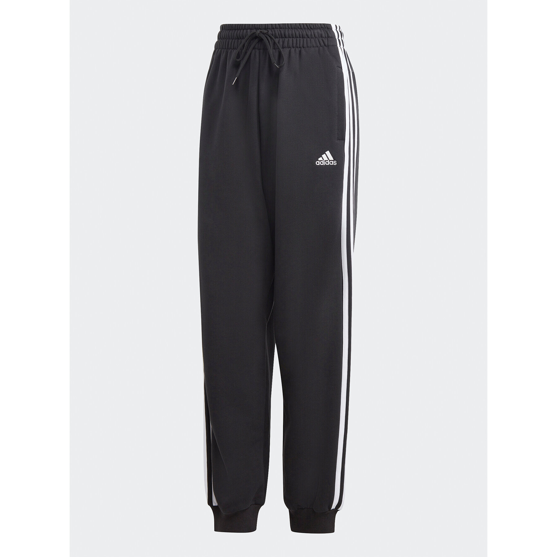 adidas Pantaloni trening Essentials 3-Stripes French Terry Loose-Fit Joggers HA4375 Negru Loose Fit - Pled.ro