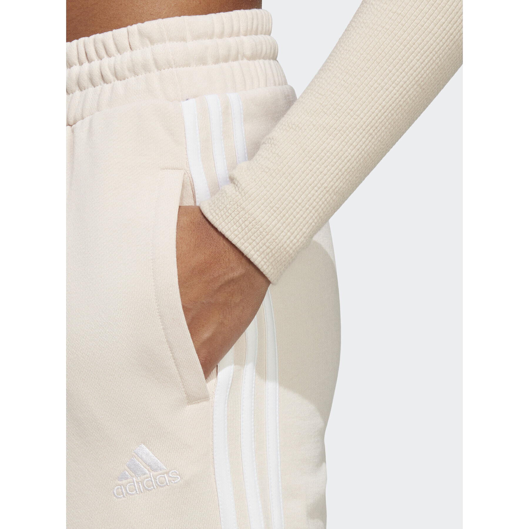 adidas Pantaloni trening Essentials 3-Stripes French Terry Wide Joggers IC9929 Roz Regular Fit - Pled.ro