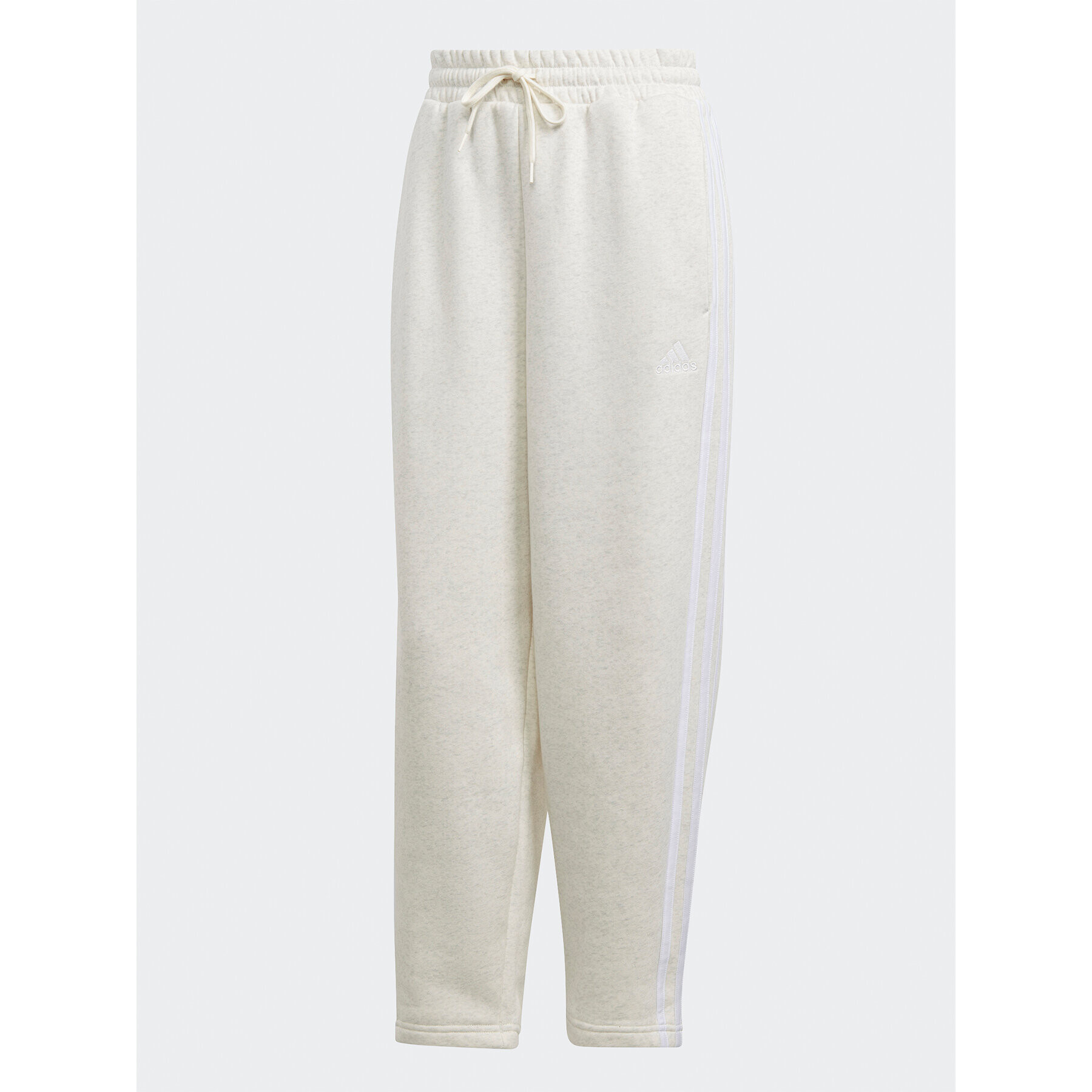 adidas Pantaloni trening Essentials 3-Stripes Open Hem Fleece IM0248 Écru Loose Fit - Pled.ro