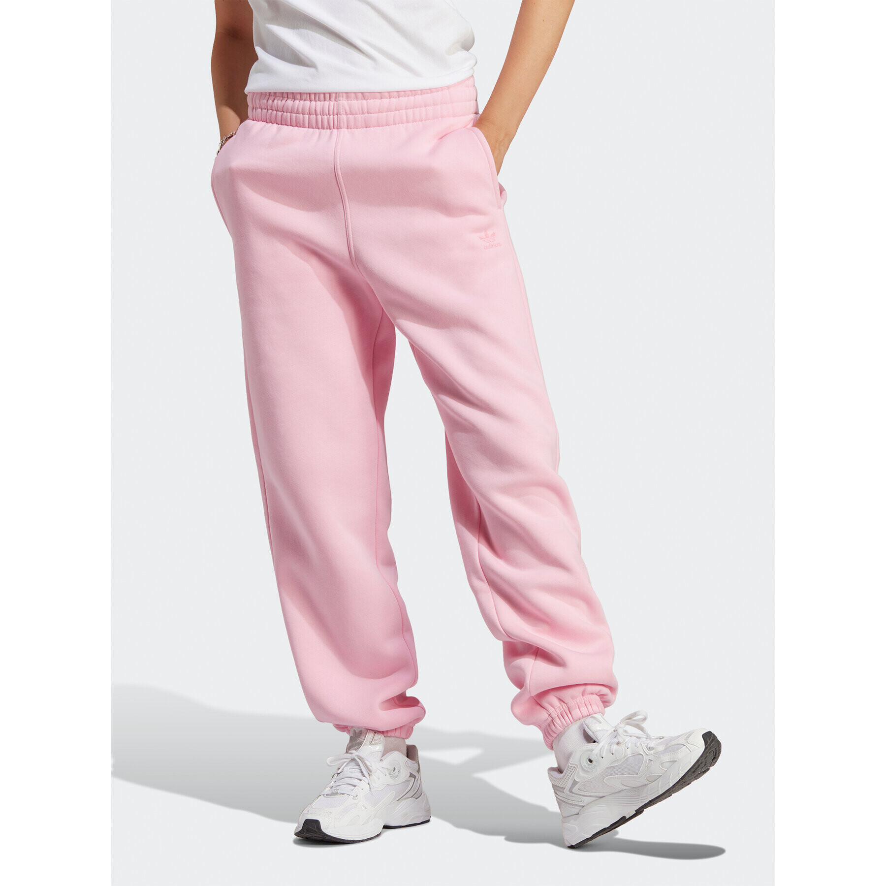 adidas Pantaloni trening Essentials Fleece Joggers IA6435 Roz Regular Fit - Pled.ro