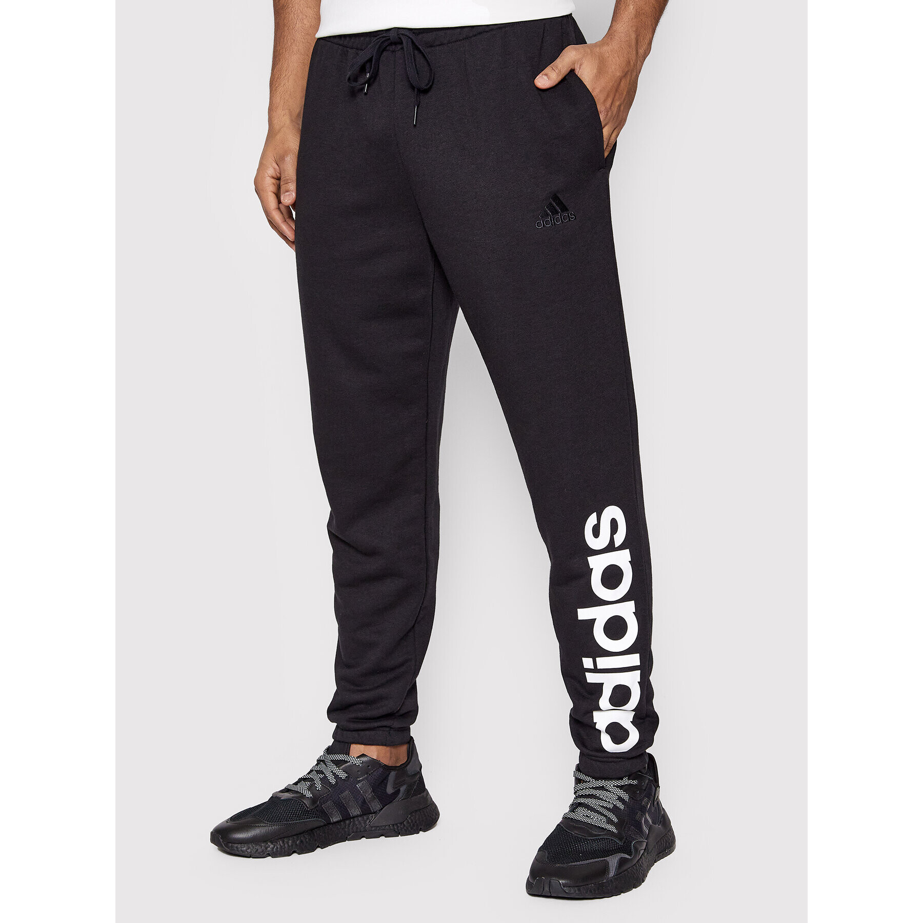 adidas Pantaloni trening Essentials French GK8897 Negru Regular Fit - Pled.ro