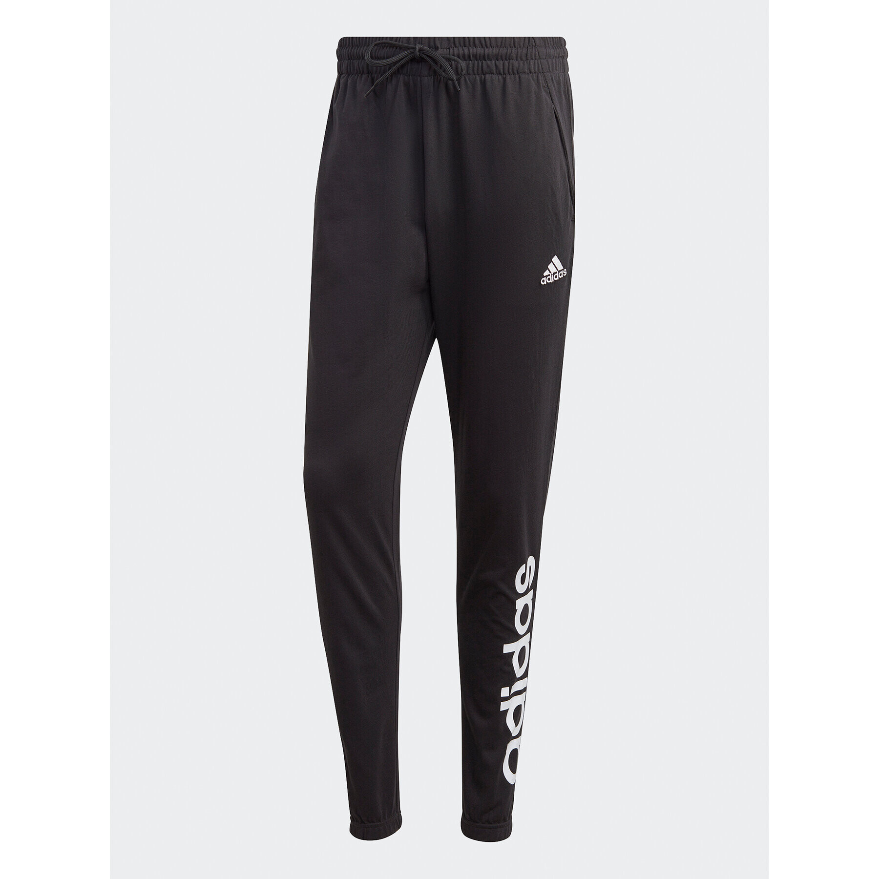 adidas Pantaloni trening Essentials Single Jersey Tapered Elasticized Cuff Logo Joggers IC0055 Negru Regular Fit - Pled.ro