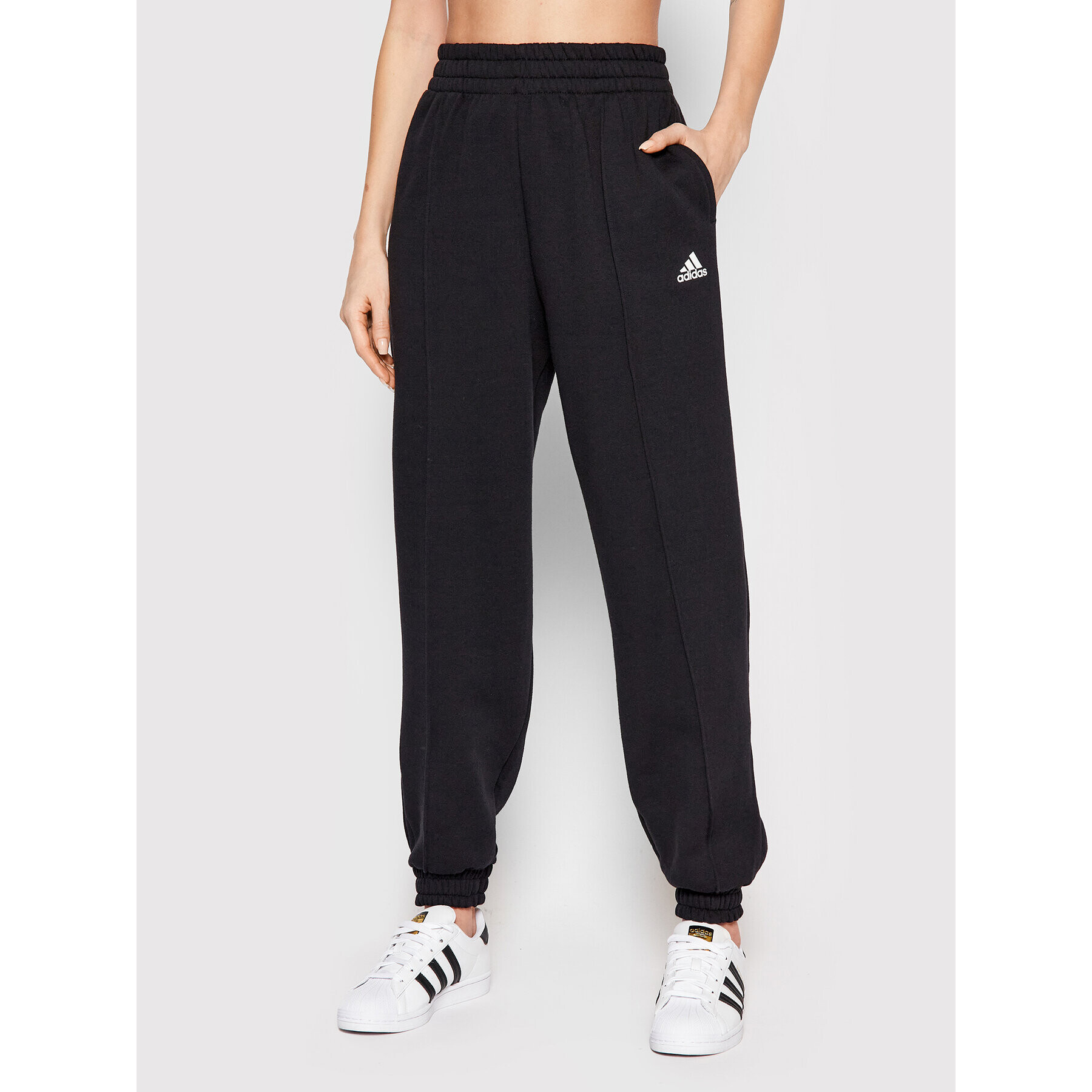 adidas Performance adidas Pantaloni trening Essentials Studio Fleece HD676 Negru Relaxed Fit - Pled.ro