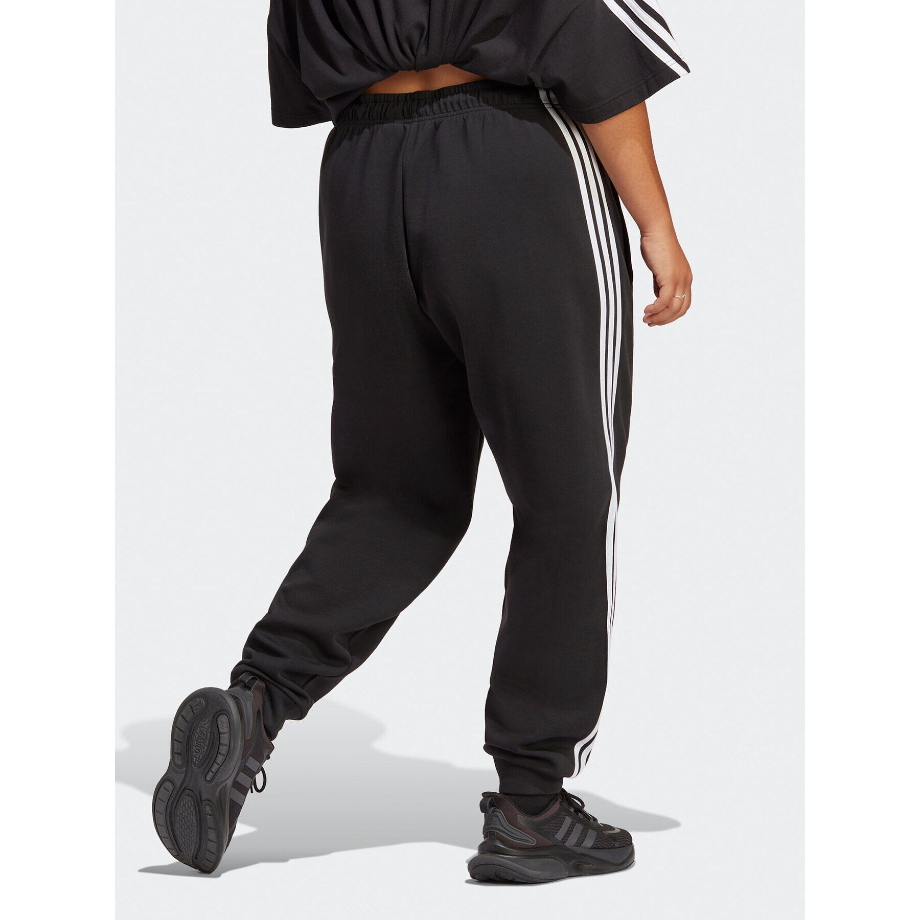 adidas Pantaloni trening Future Icons 3-Stripes Regular Tracksuit Bottoms (Plus Size) HT4703 Negru Regular Fit - Pled.ro