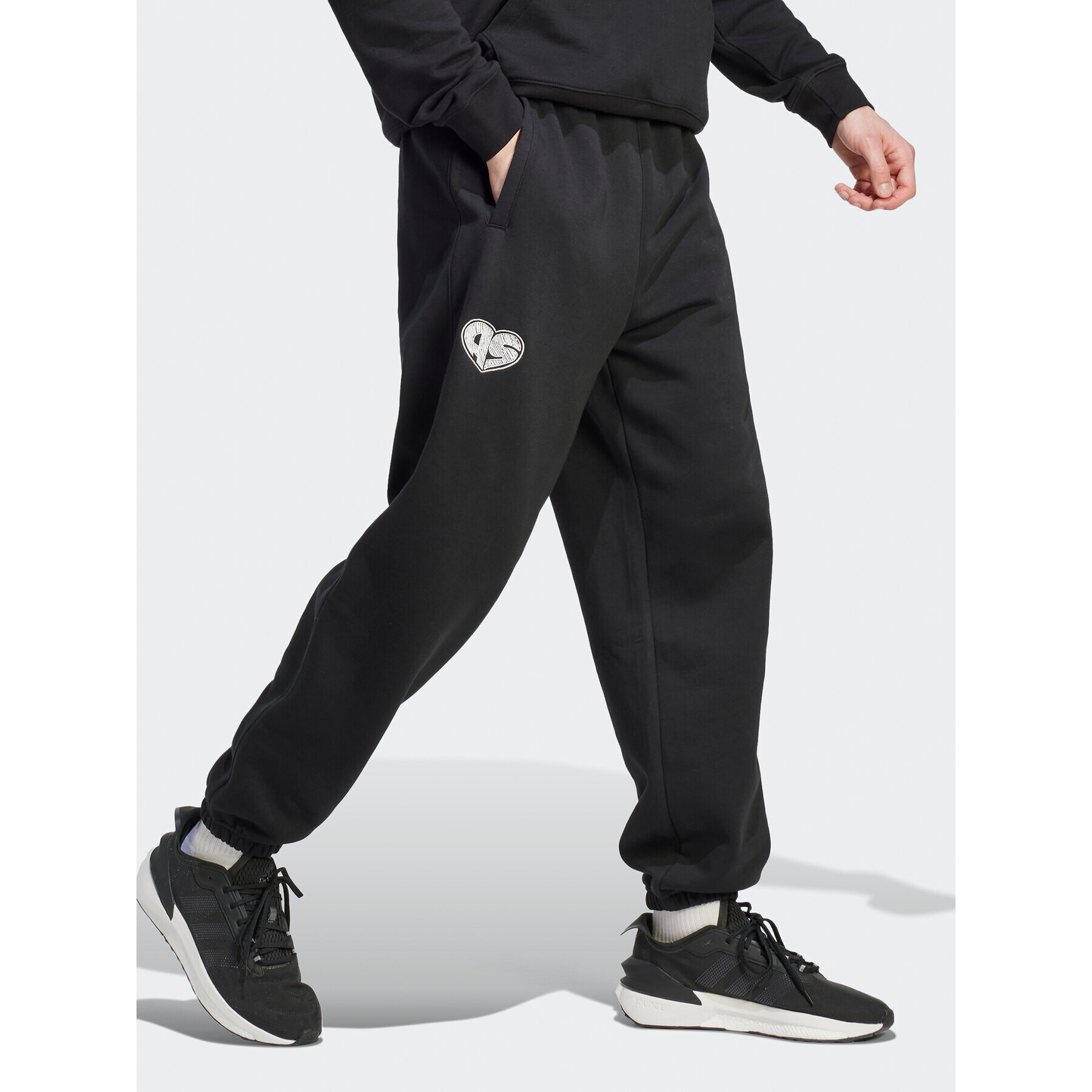 adidas Pantaloni trening HY1288 Negru Loose Fit - Pled.ro