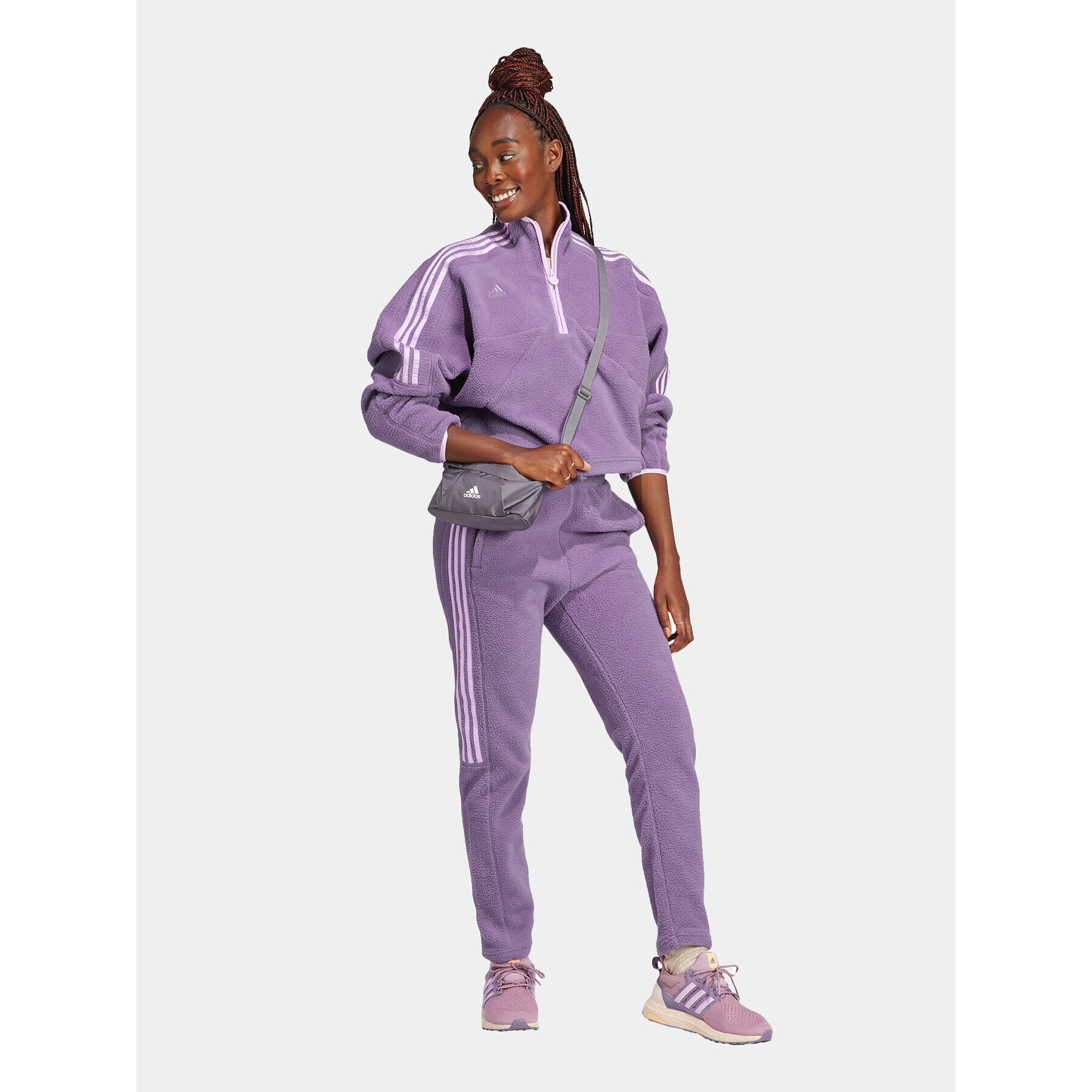 adidas Pantaloni trening Tiro Fleece IJ8415 Violet Regular Fit - Pled.ro