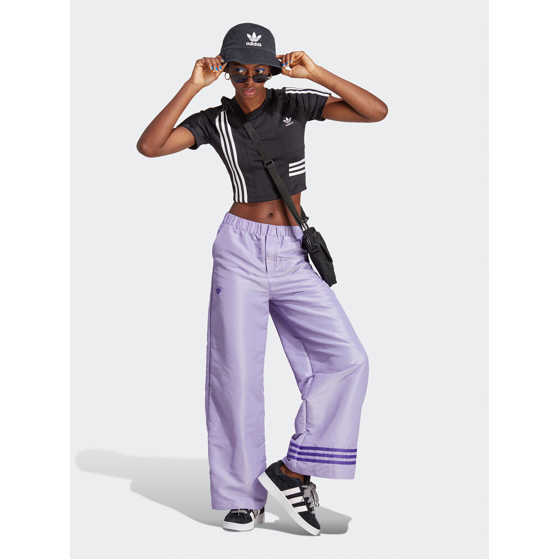 adidas Pantaloni trening Wide Leg Tracksuit Bottoms IC5443 Violet - Pled.ro