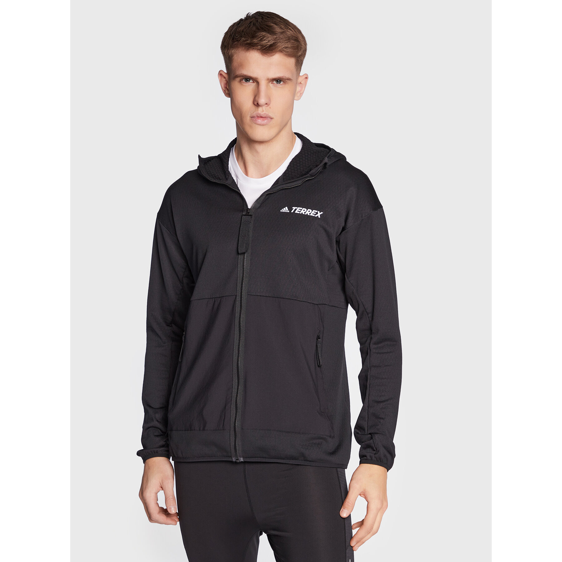 adidas Bluză tehnică Terrex Fleece Lite GI7313 Negru Regular Fit - Pled.ro