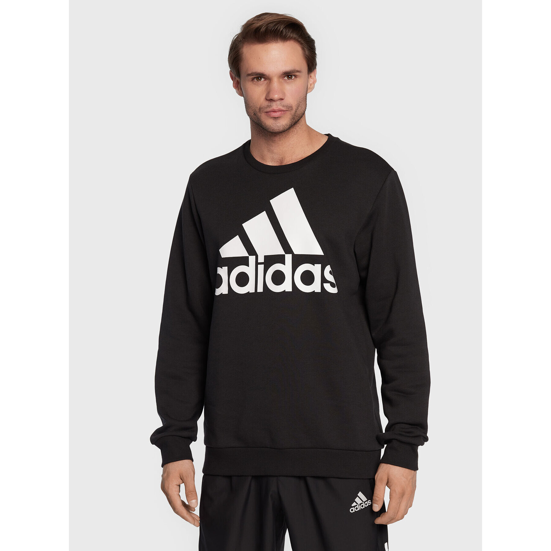 adidas Bluză Essentials Big Logo GK9074 Negru Regular Fit - Pled.ro