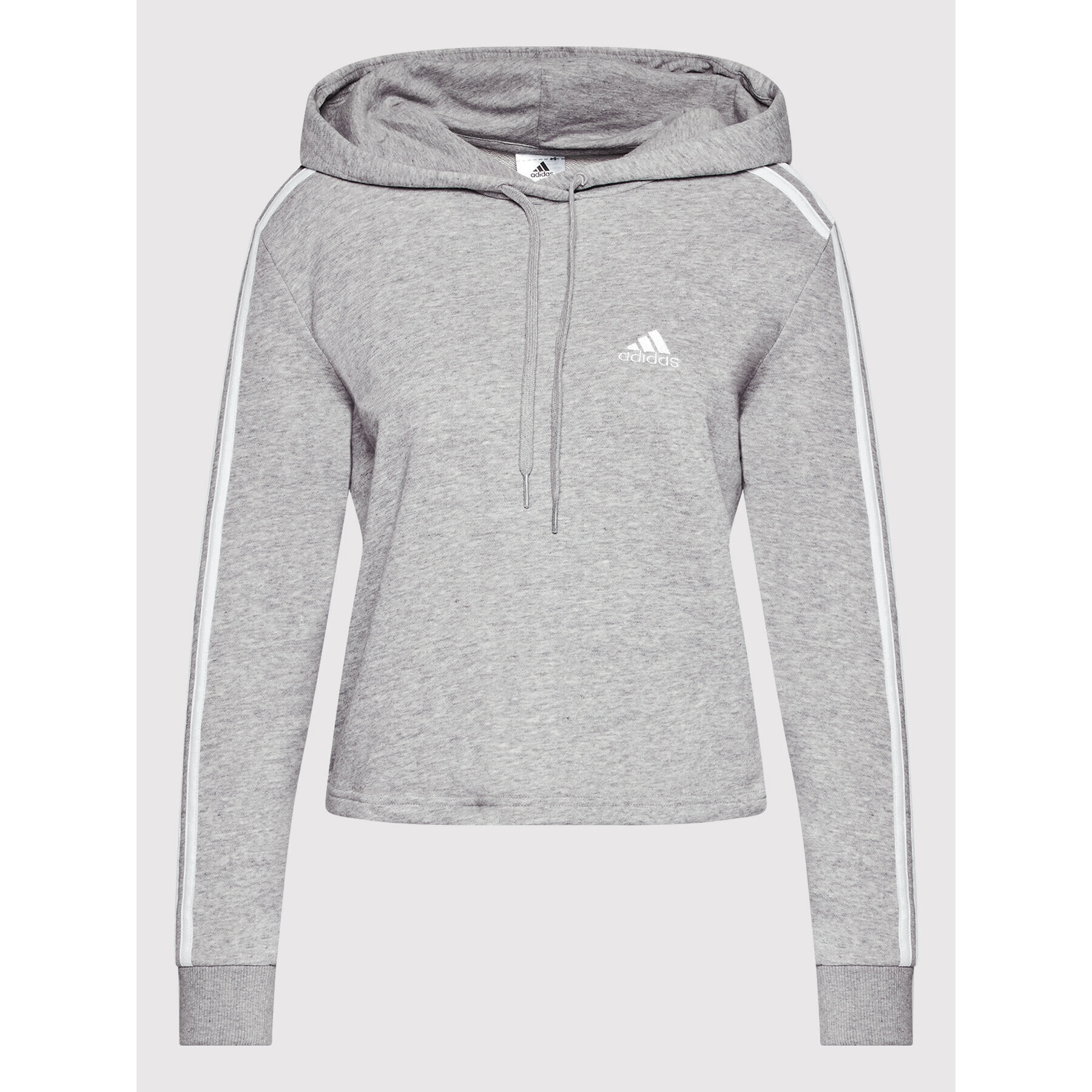 adidas Bluză Essentias 3-Stripes GM5592 Gri Loose Fit - Pled.ro