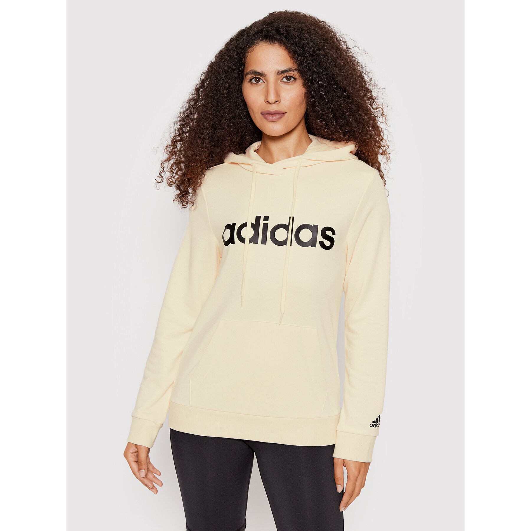 adidas Bluză Linear French HL2159 Bej Regular Fit - Pled.ro