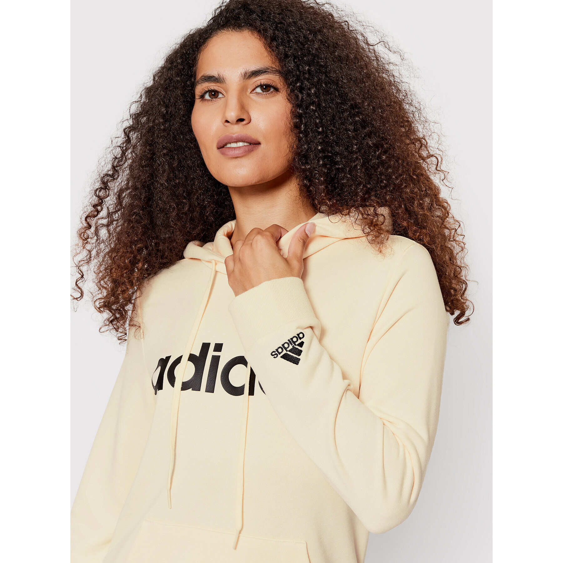 adidas Bluză Linear French HL2159 Bej Regular Fit - Pled.ro