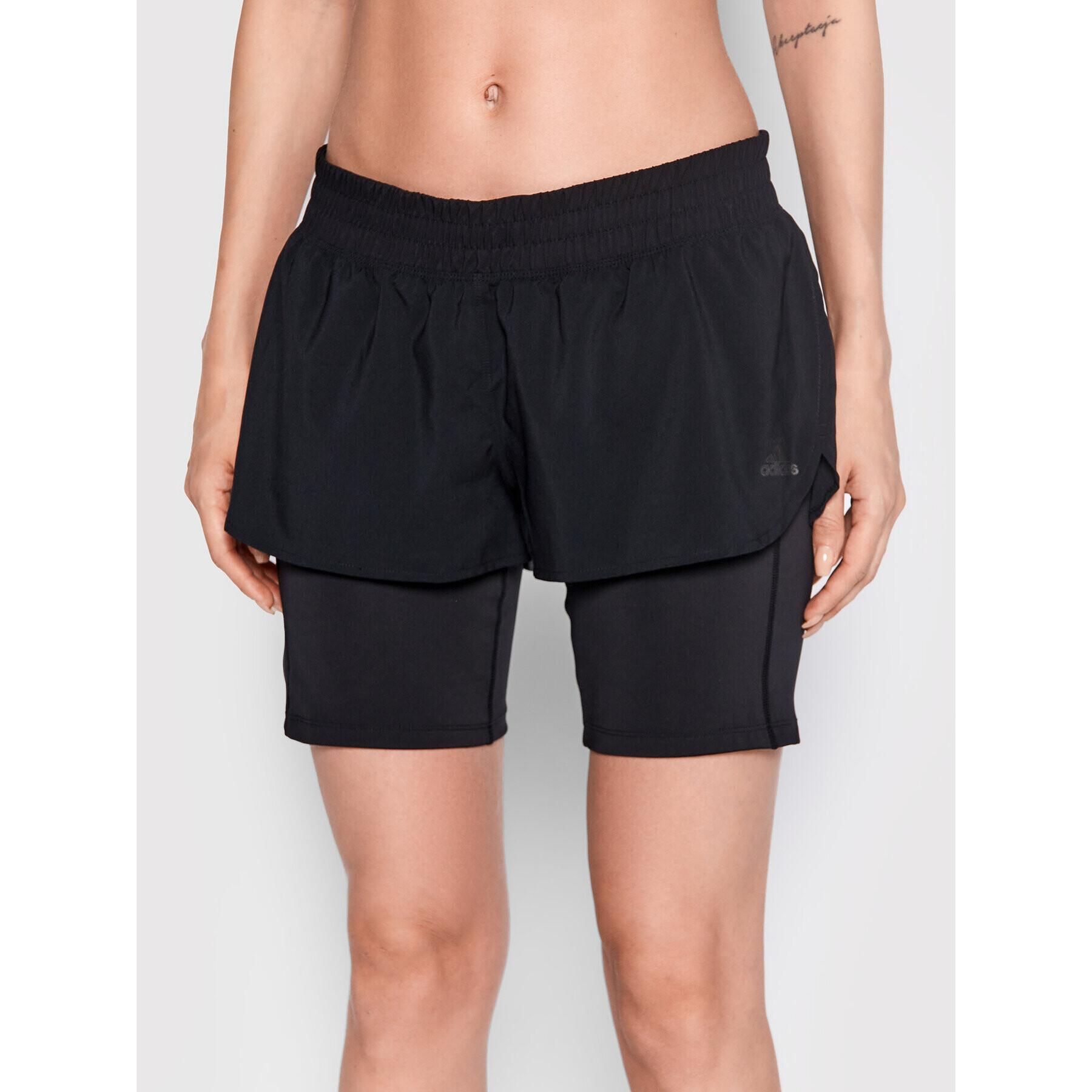 adidas Pantaloni scurți sport Run Icons Two-In-One H57754 Negru Regular Fit - Pled.ro