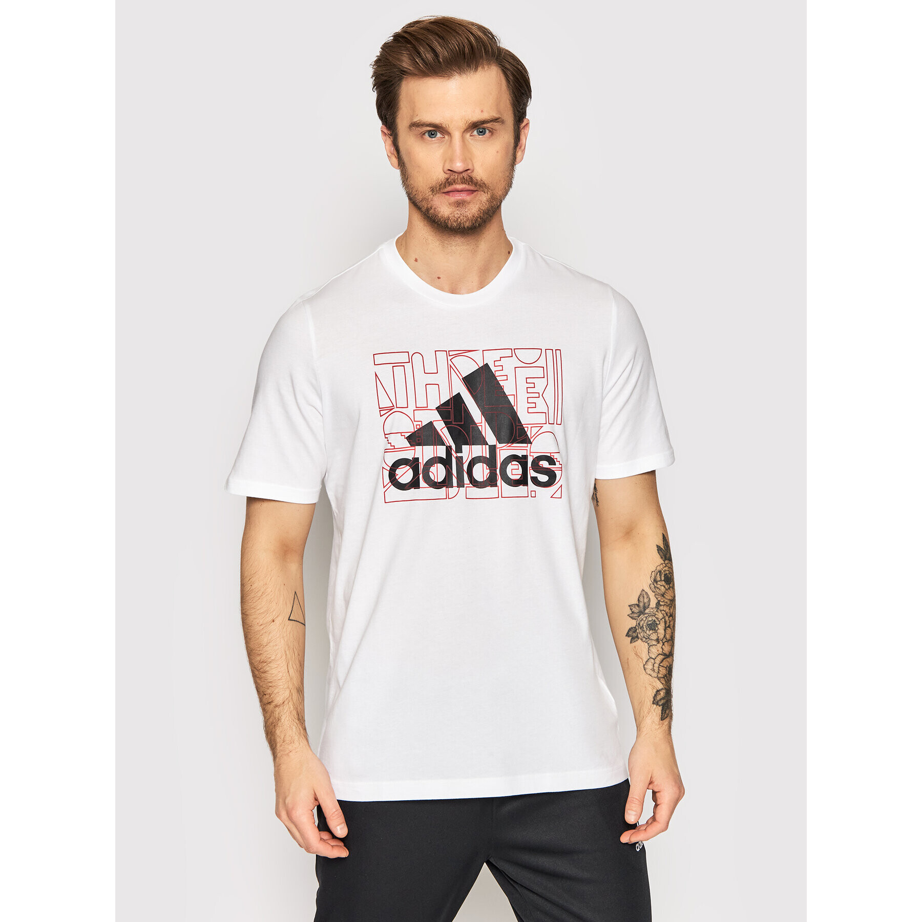 adidas Performance adidas Tricou Digital Dna Badge Of Sport Graphic HE4817 Alb Regular Fit - Pled.ro