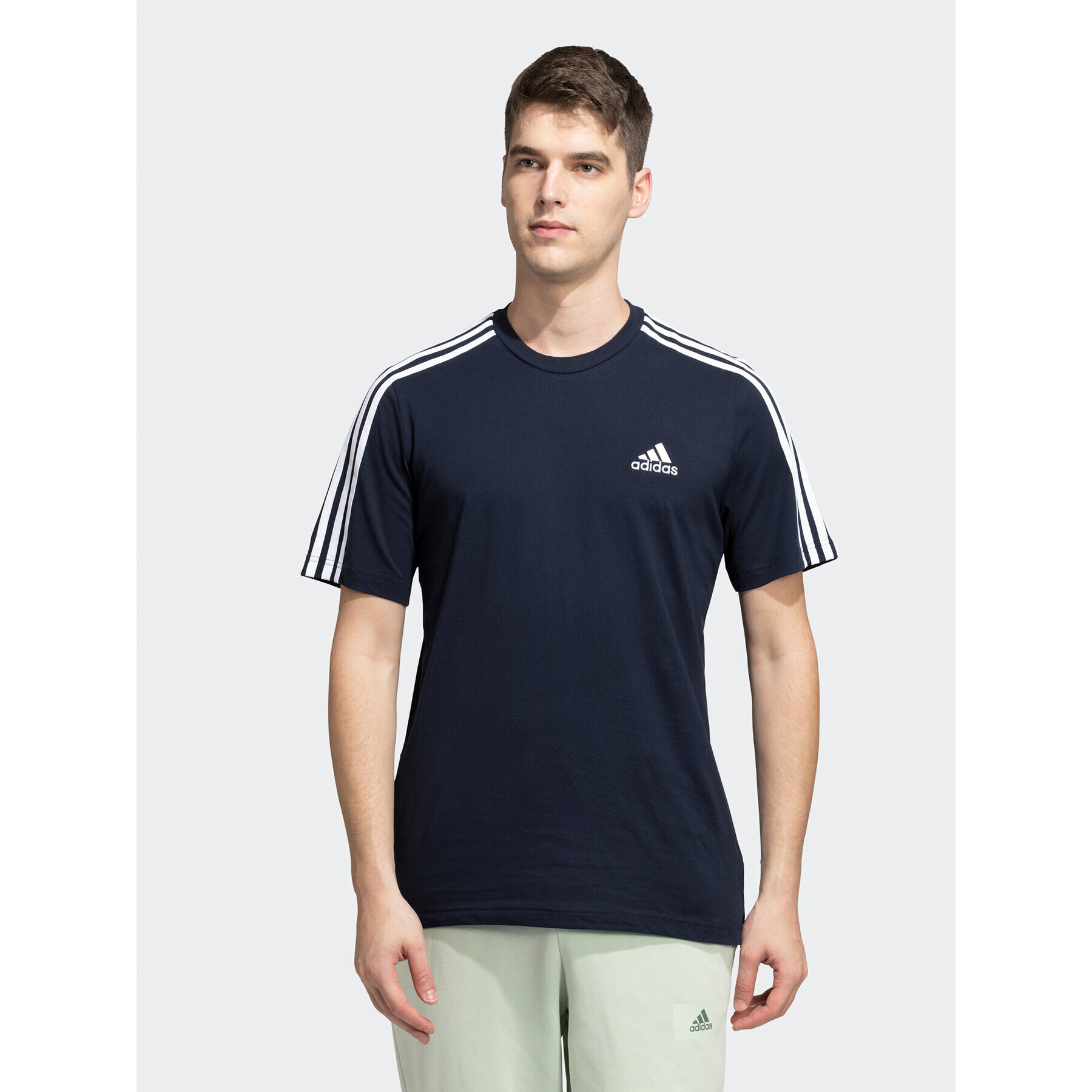 adidas Tricou Essentials 3-Stripes GL3734 Bleumarin Regular Fit - Pled.ro