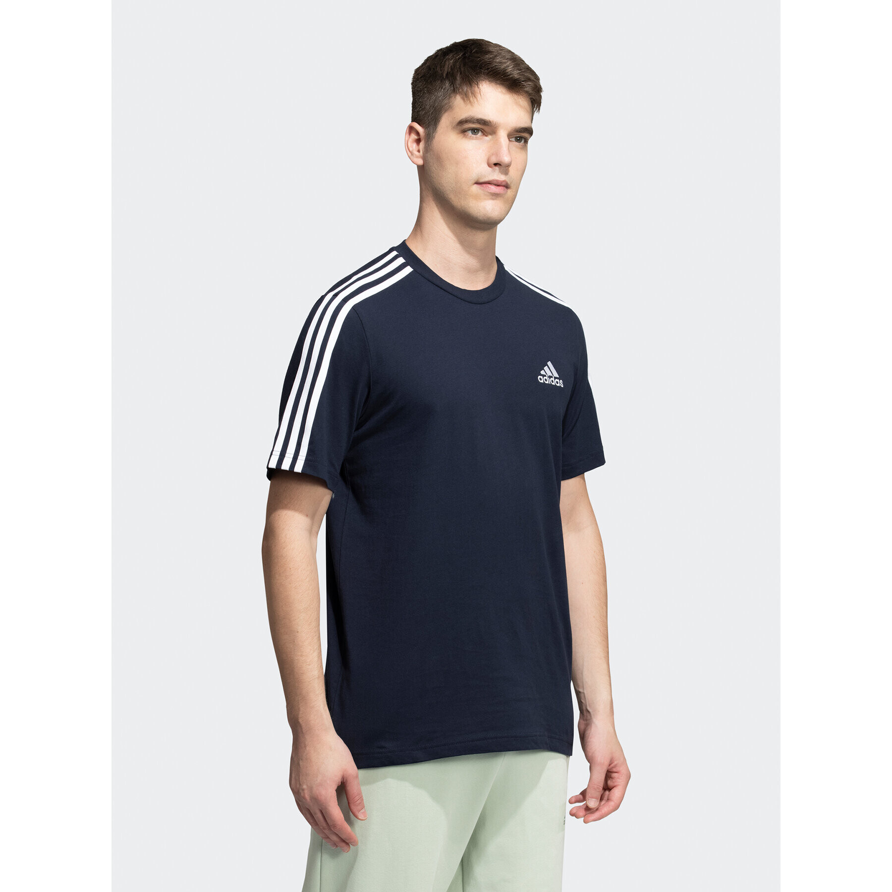 adidas Tricou Essentials 3-Stripes GL3734 Bleumarin Regular Fit - Pled.ro