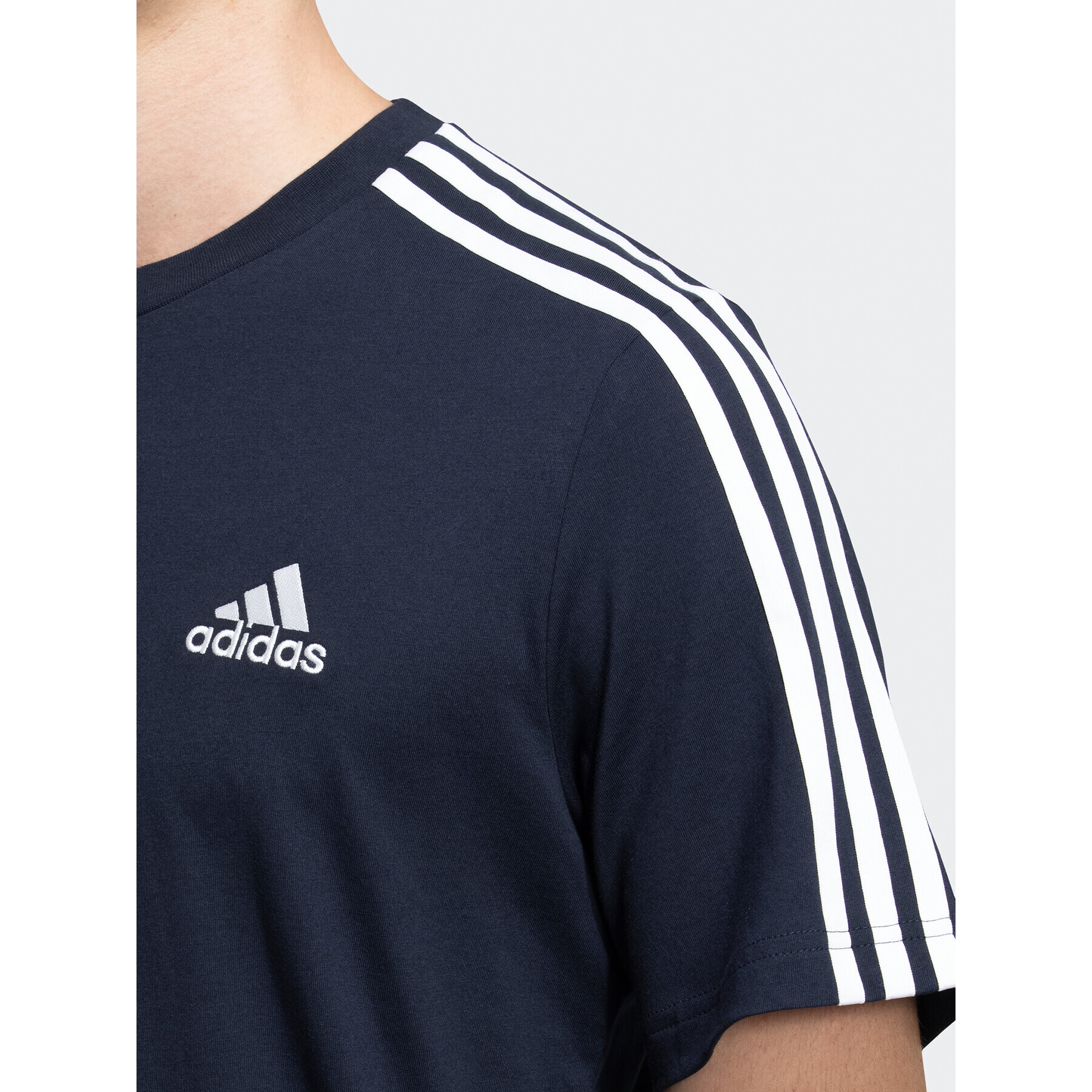 adidas Tricou Essentials 3-Stripes GL3734 Bleumarin Regular Fit - Pled.ro