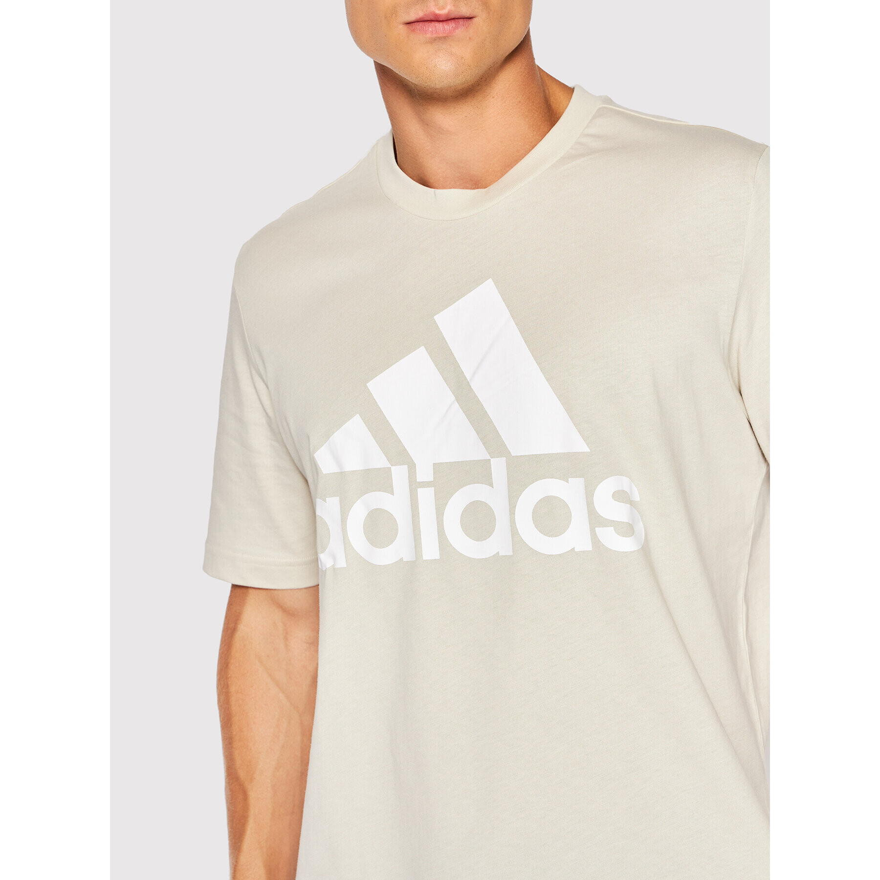 adidas Tricou Essentials Big Logo HL2252 Bej Regular Fit - Pled.ro