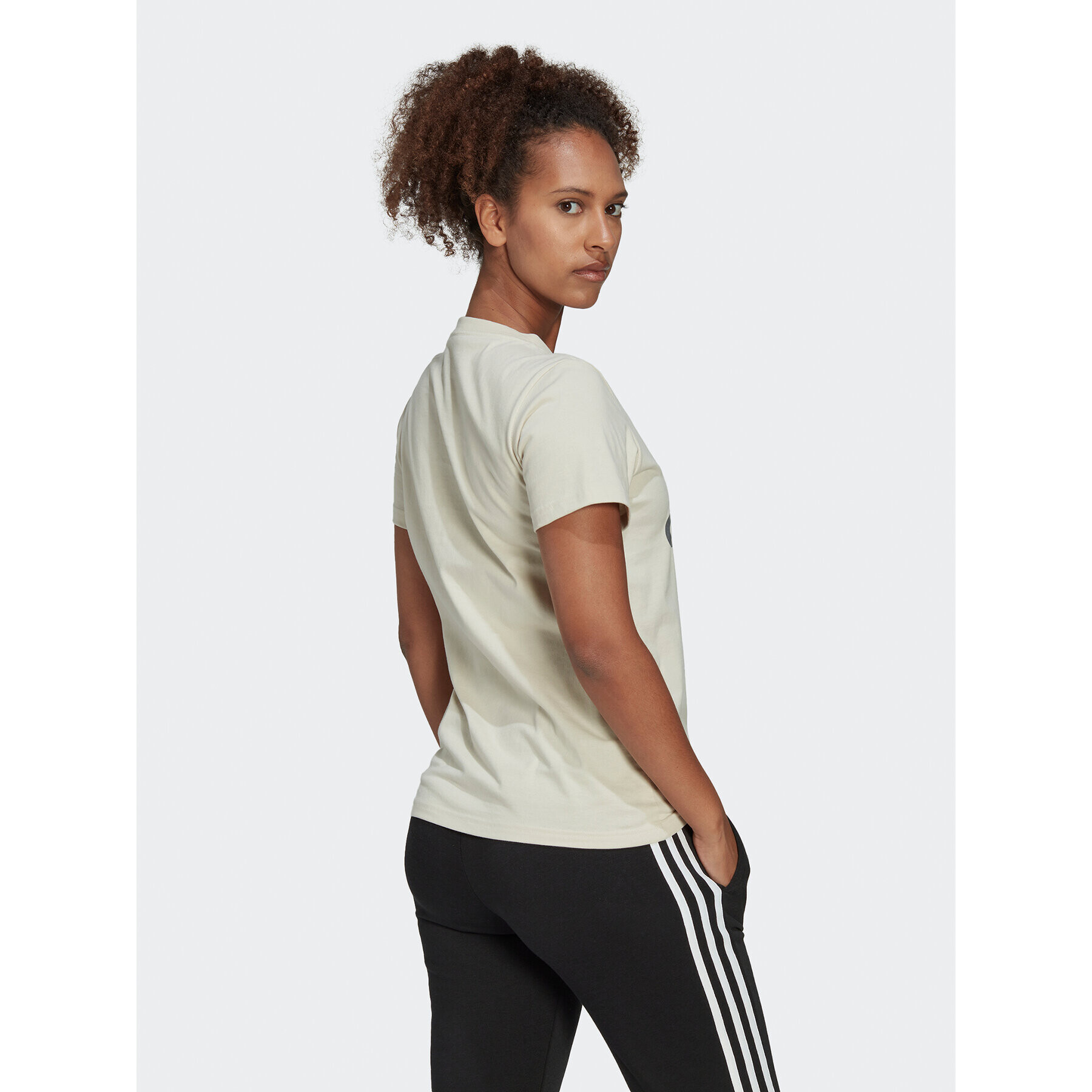 adidas Tricou Essentials Logo HL2032 Bej Regular Fit - Pled.ro