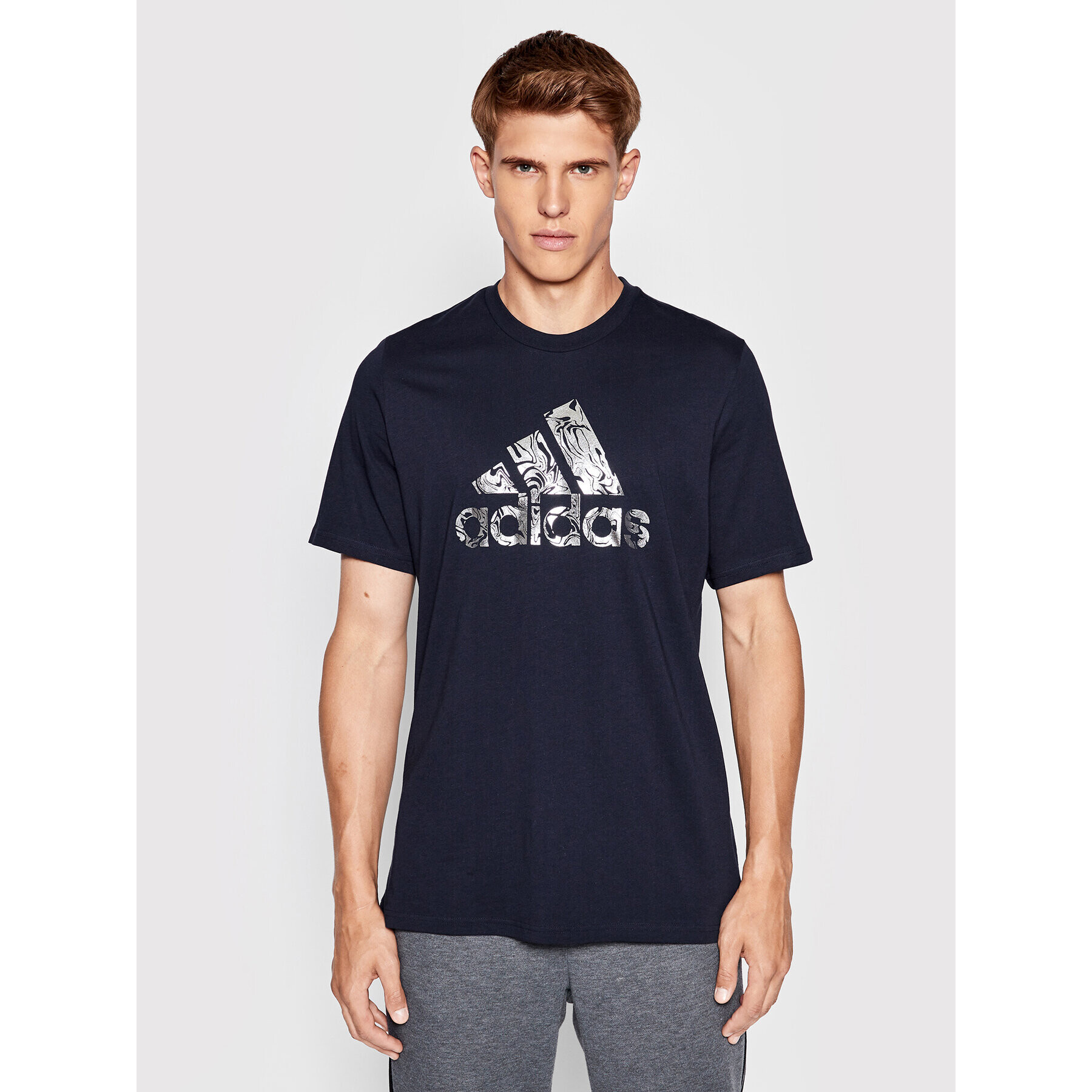 adidas Tricou Foil HK9159 Bleumarin Regular Fit - Pled.ro