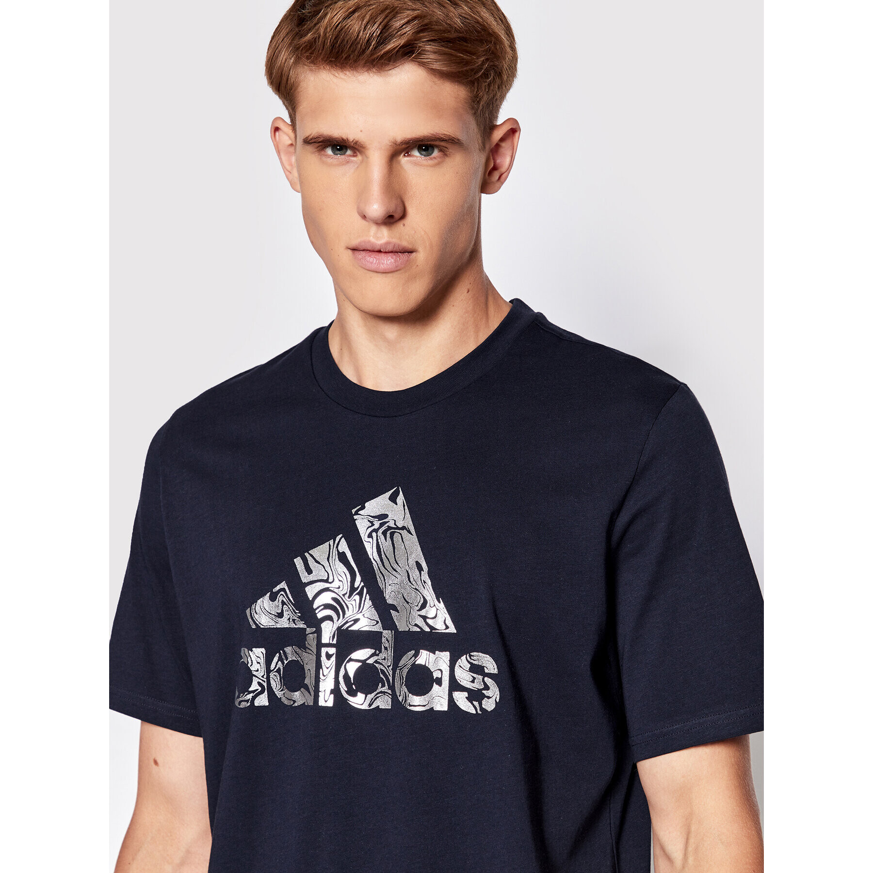 adidas Tricou Foil HK9159 Bleumarin Regular Fit - Pled.ro