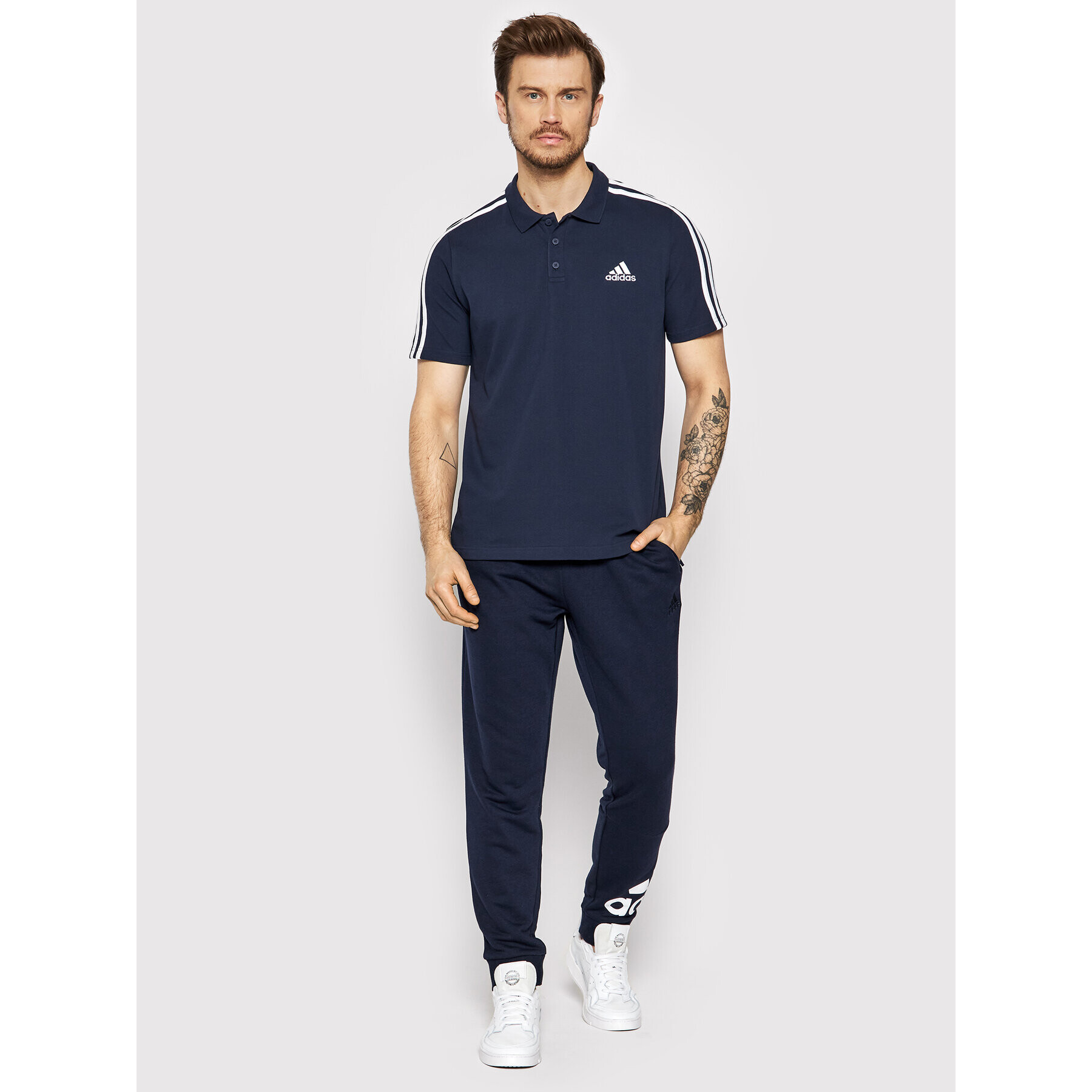 adidas Tricou polo Aeroready Essentials Pique Embroidered Small Logo 3-Stripes GK9100 Bleumarin Regular Fit - Pled.ro