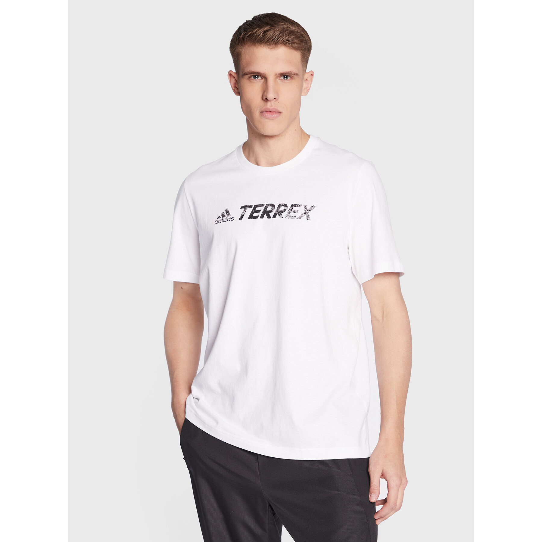 adidas Tricou Terrex Classic Logo HF3285 Alb Regular Fit - Pled.ro