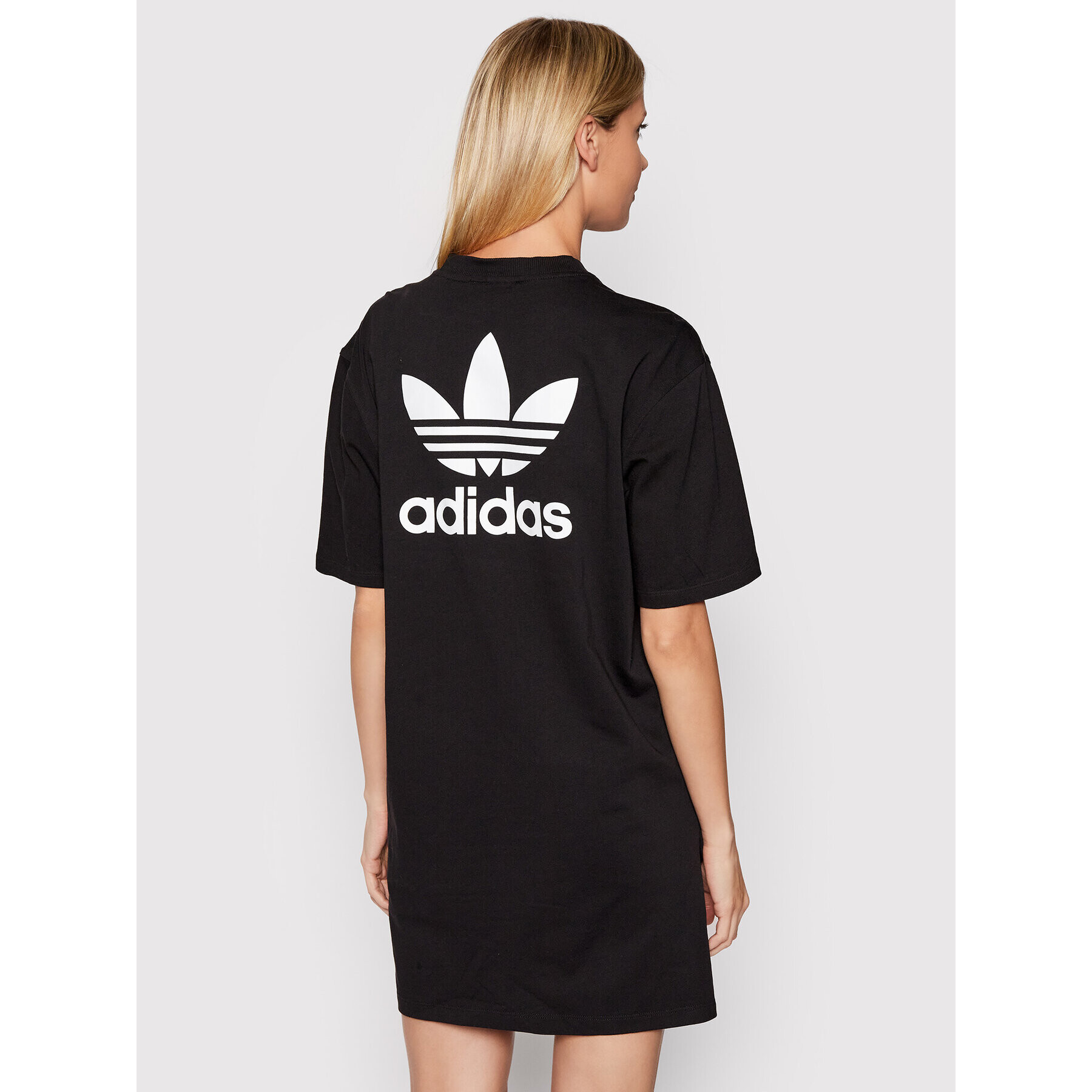 adidas Rochie de zi adicolor Classics Big Trefoil HC2052 Negru Relaxed Fit - Pled.ro