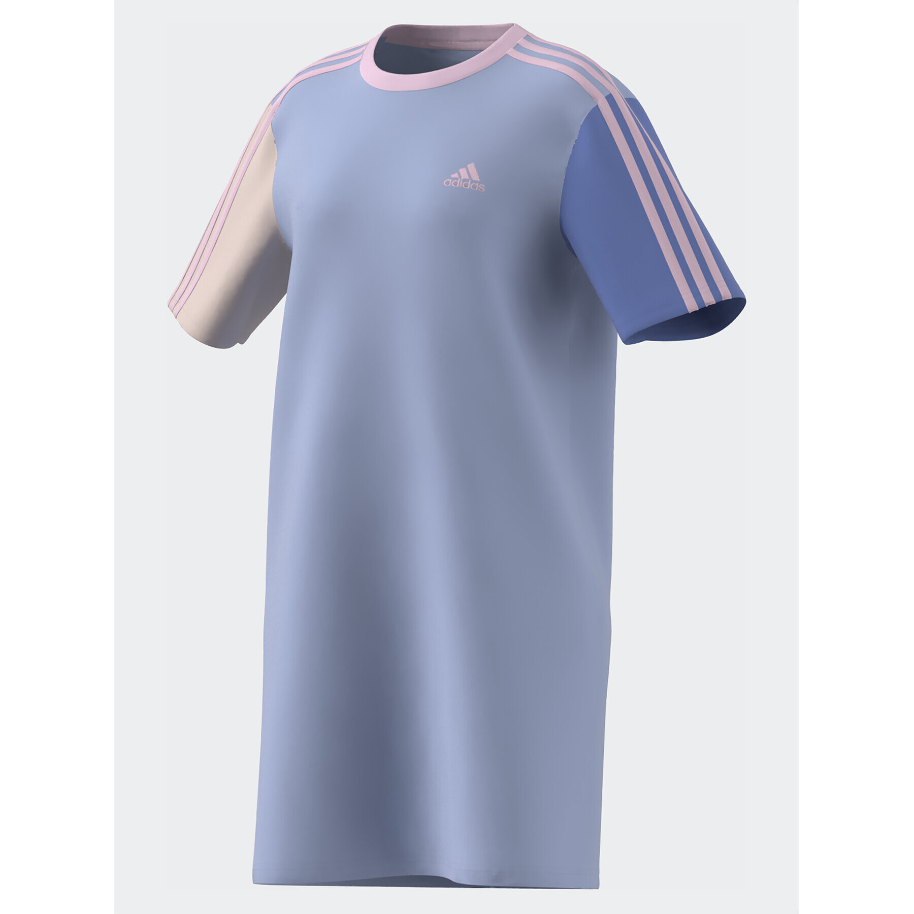 adidas Rochie de zi Essentials 3-Stripes Single Jersey Boyfriend Tee Dress IC1460 Albastru Loose Fit - Pled.ro