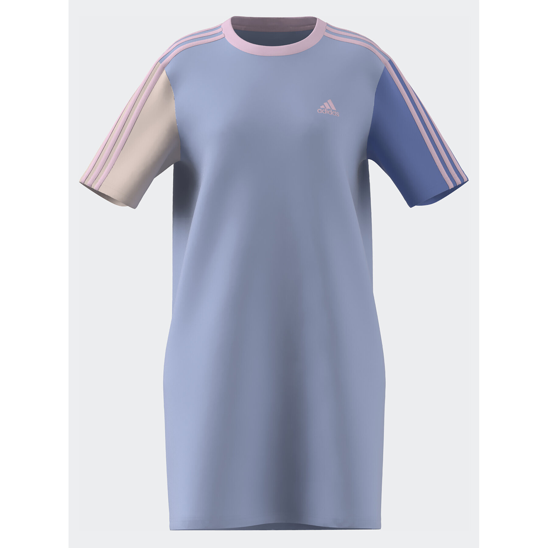 adidas Rochie de zi Essentials 3-Stripes Single Jersey Boyfriend Tee Dress IC1460 Albastru Loose Fit - Pled.ro