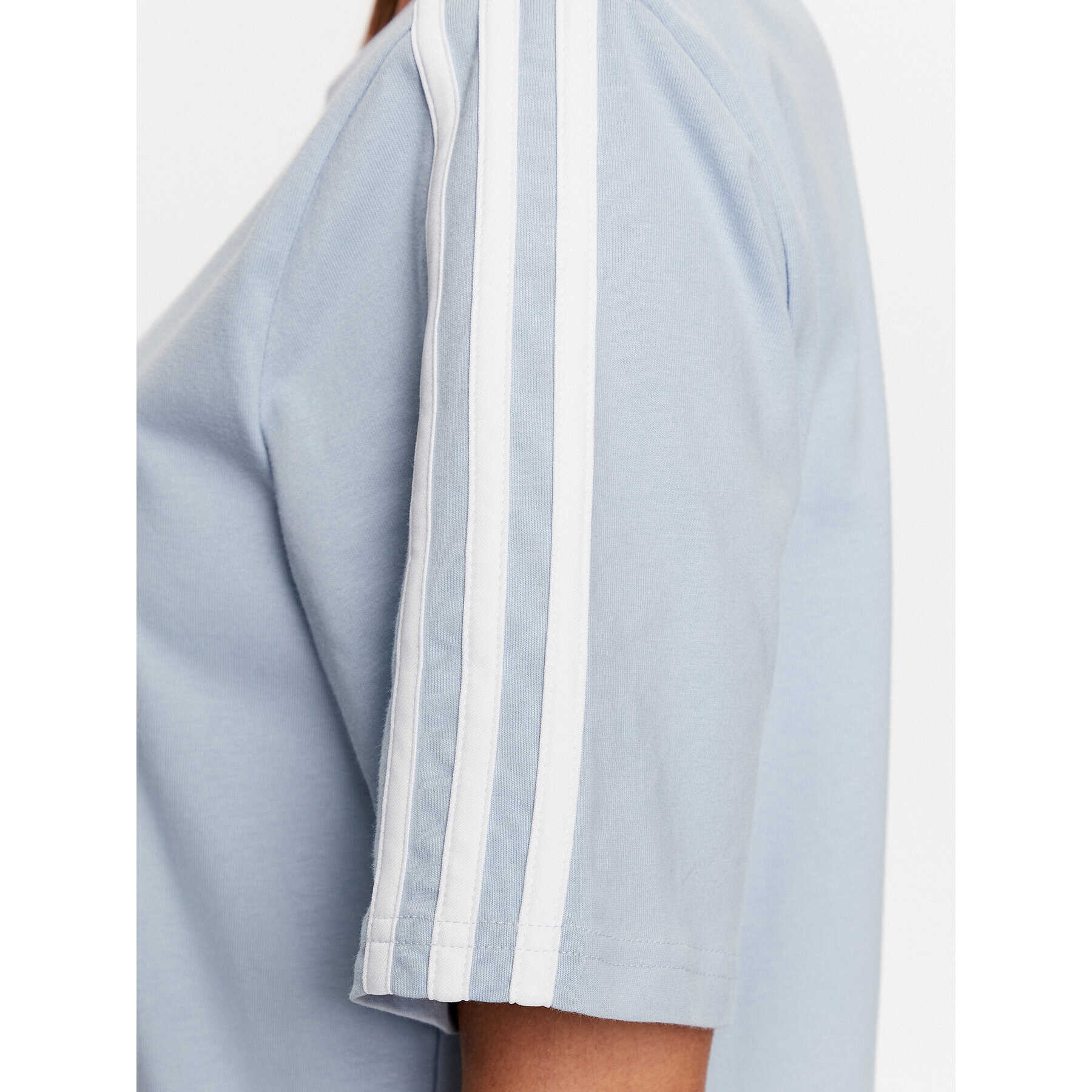 adidas Rochie de zi Essentials 3-Stripes Single Jersey Boyfriend Tee Dress IL3315 Albastru Loose Fit - Pled.ro