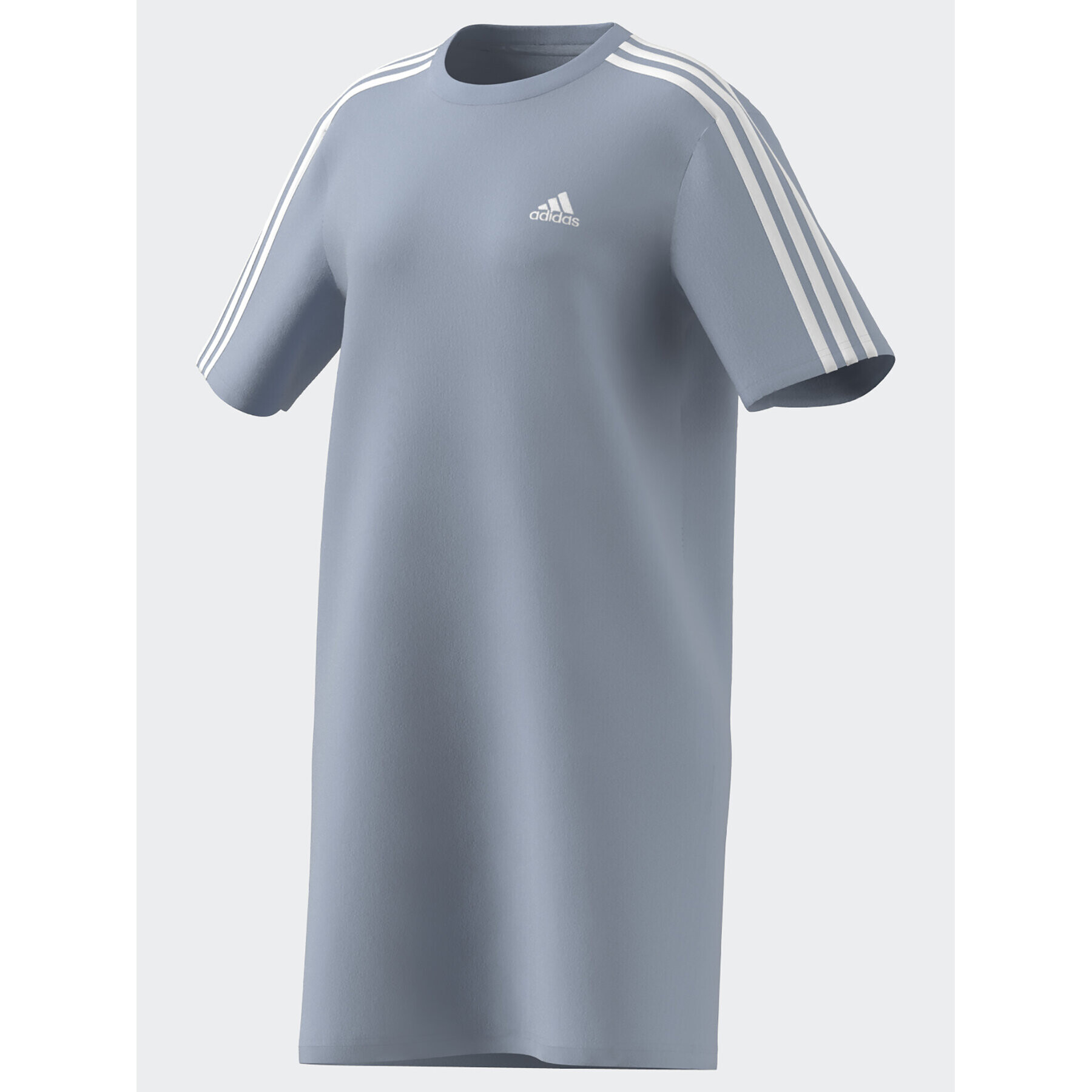 adidas Rochie de zi Essentials 3-Stripes Single Jersey Boyfriend Tee Dress IL3315 Albastru Loose Fit - Pled.ro