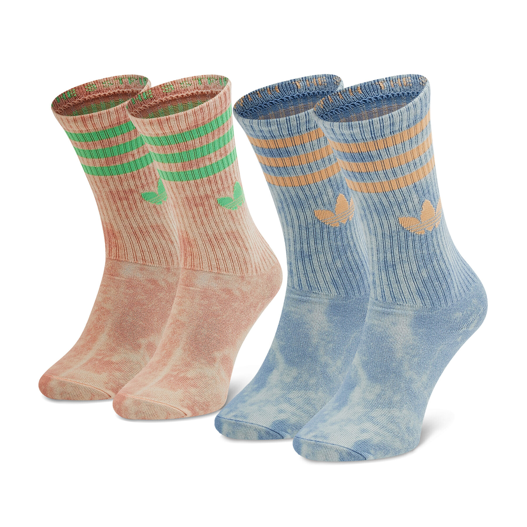 adidas Set de 2 perechi de șosete lungi unisex Tie Dye Sock HA4677 Portocaliu - Pled.ro