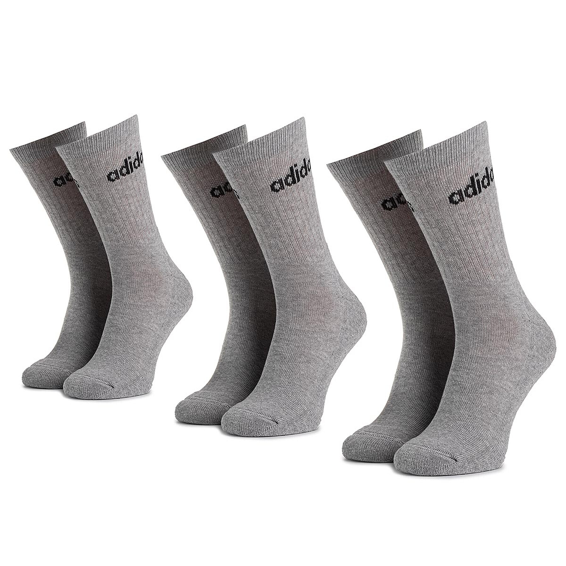 adidas Set de 3 perechi de șosete lungi pentru bărbați CZ7293 r. 43-46 Gri - Pled.ro