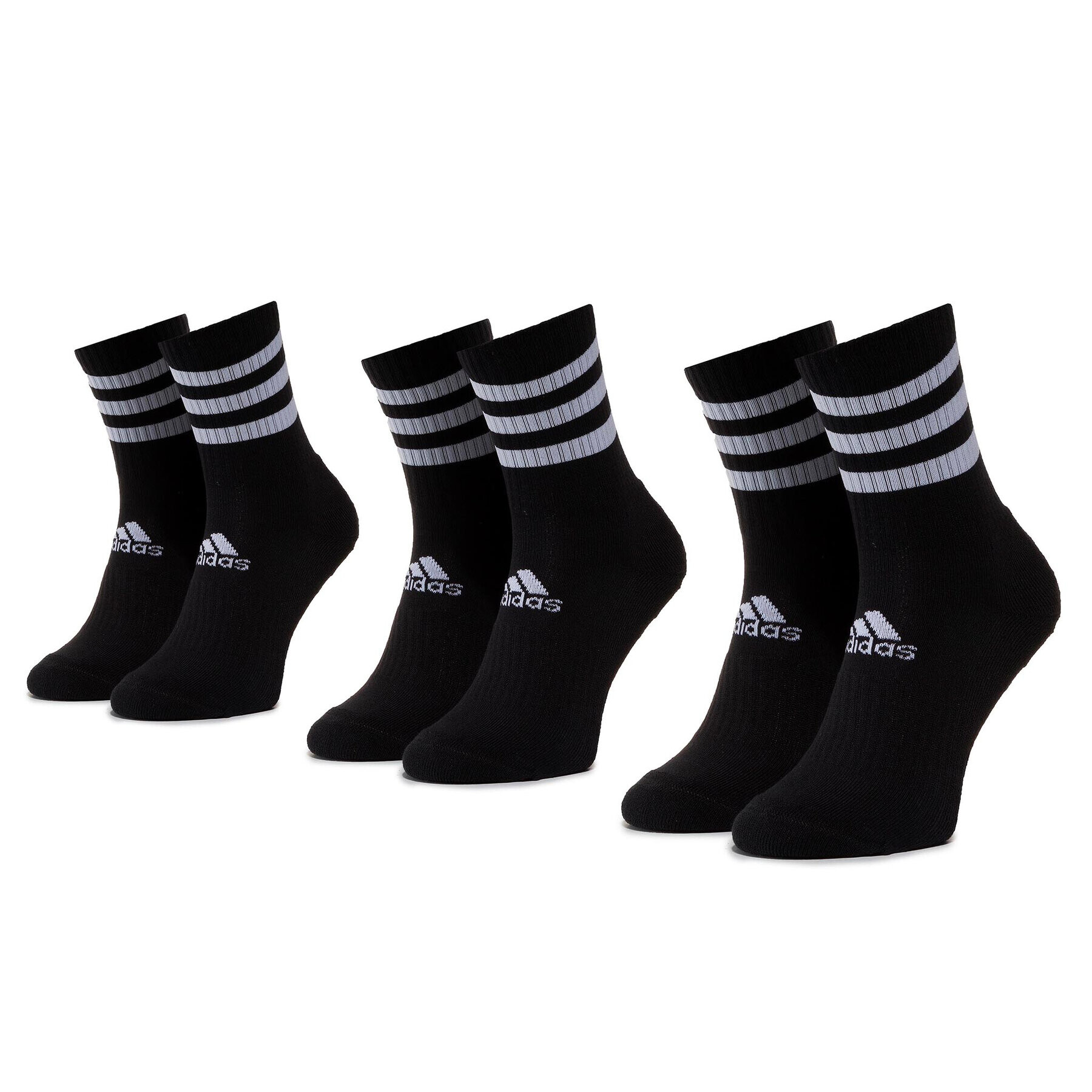 adidas Set de 3 perechi de șosete medii unisex 3s Csh Crw3p DZ9347 Negru - Pled.ro