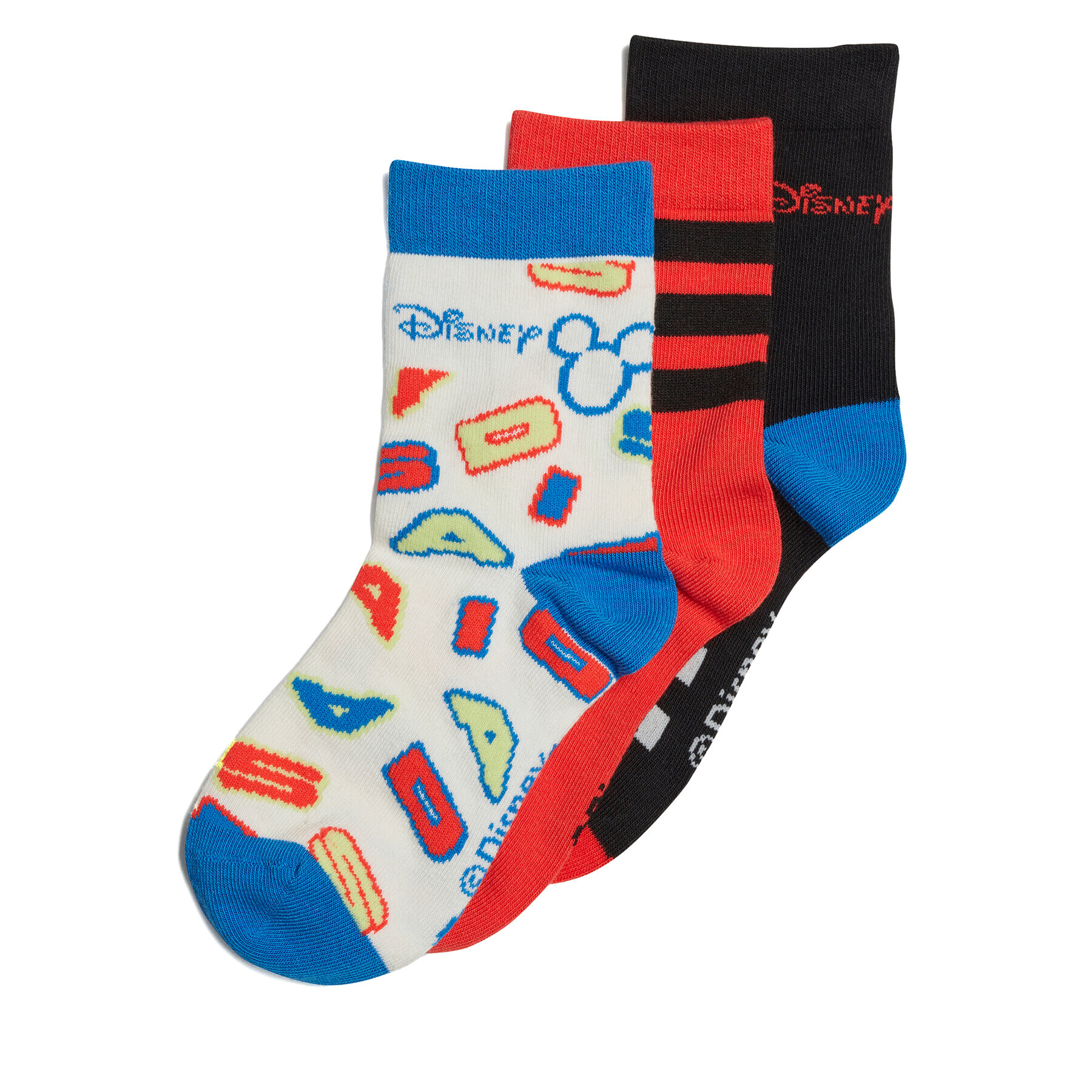 adidas Set de 3 perechi de șosete lungi pentru copii Mickey Mouse Crew Socks 3 Pairs IB6776 Negru - Pled.ro