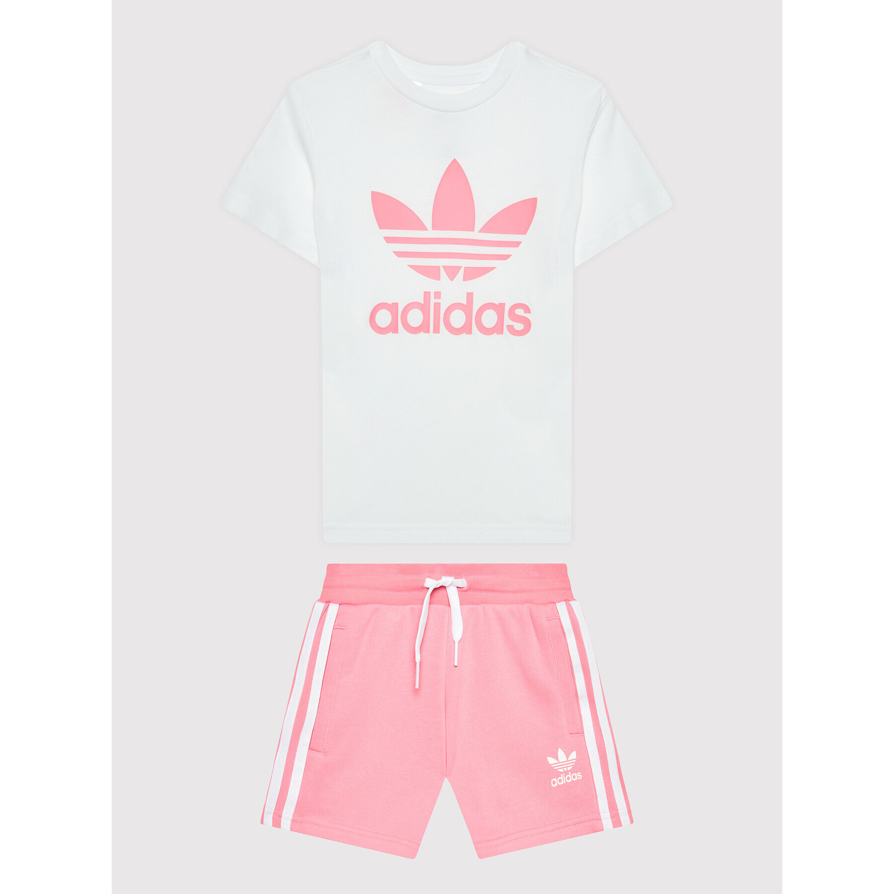 adidas Set tricou și pantaloni scurți sport adicolor HK2969 Alb Regular Fit - Pled.ro