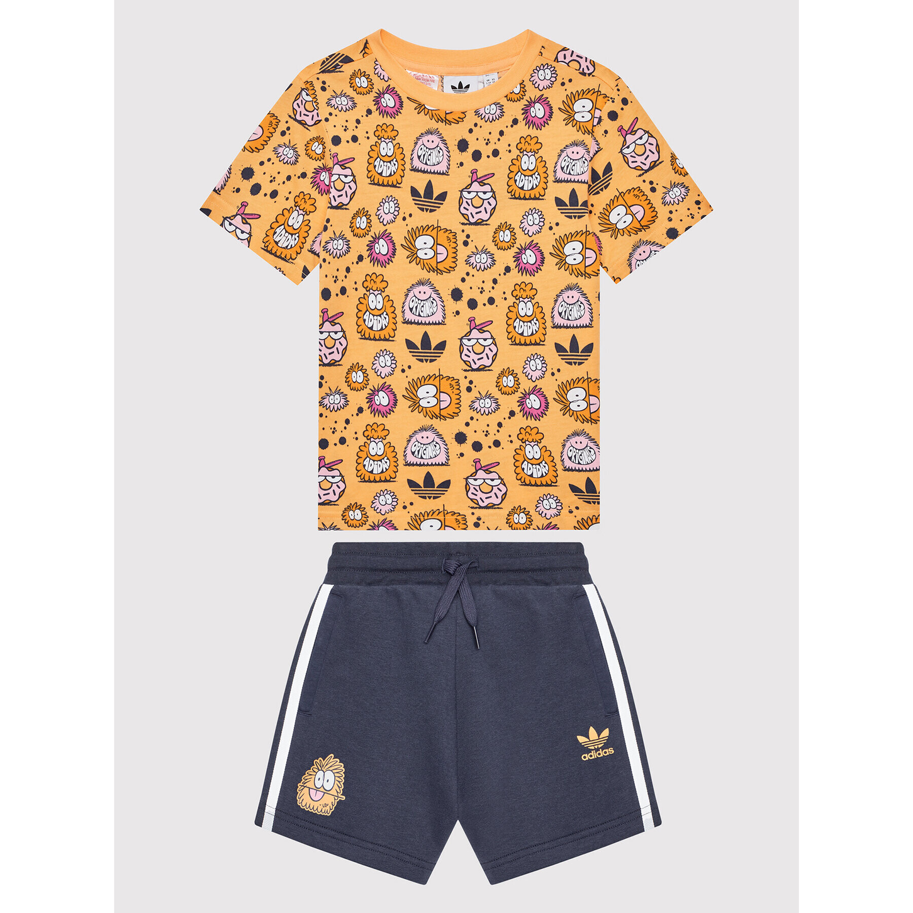 adidas Set tricou și pantaloni scurți sport KEVIN LYONS HF7551 Portocaliu Regular Fit - Pled.ro