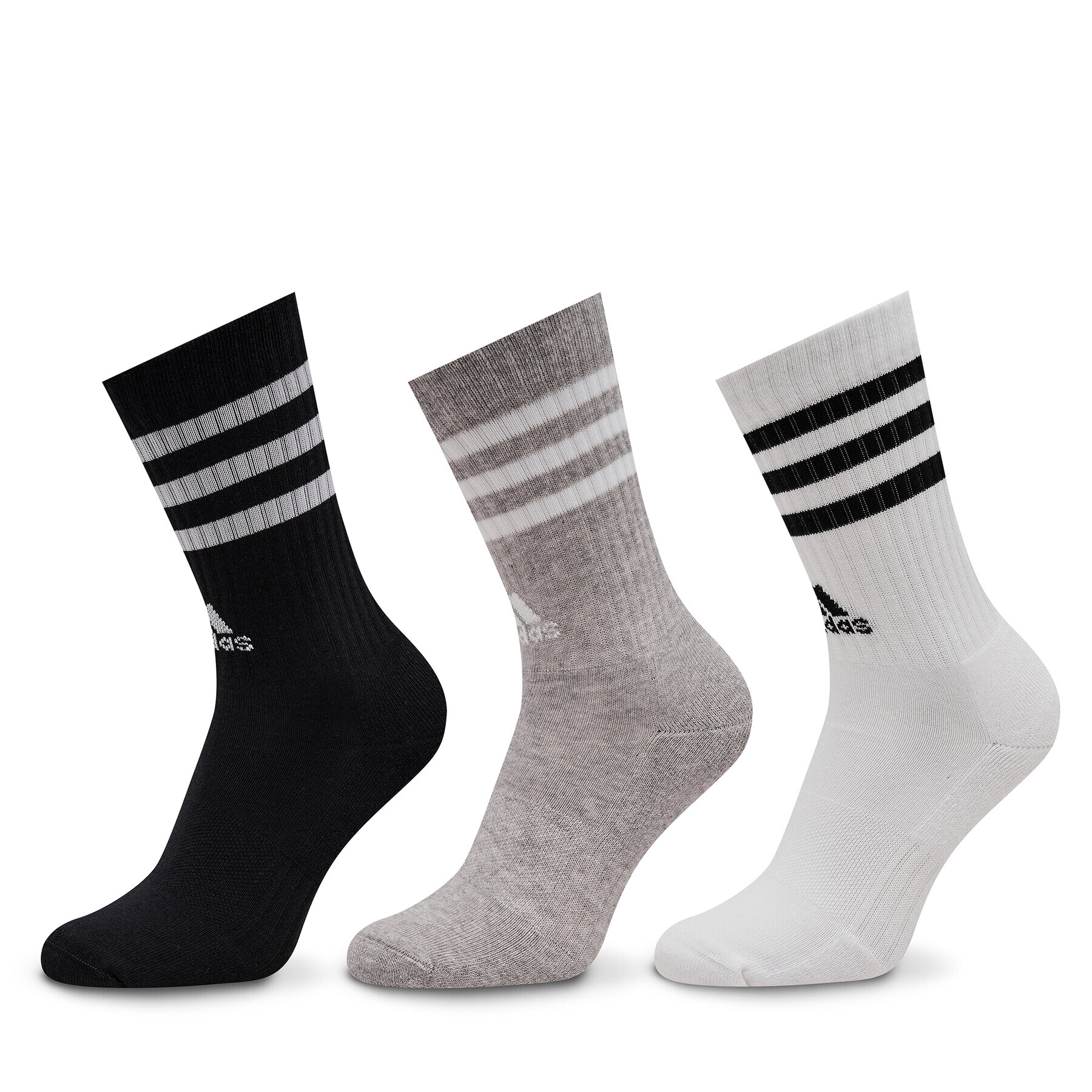 adidas Șosete Înalte Unisex 3-Stripes Cushioned Crew Socks 3 Pairs IC1323 Gri - Pled.ro