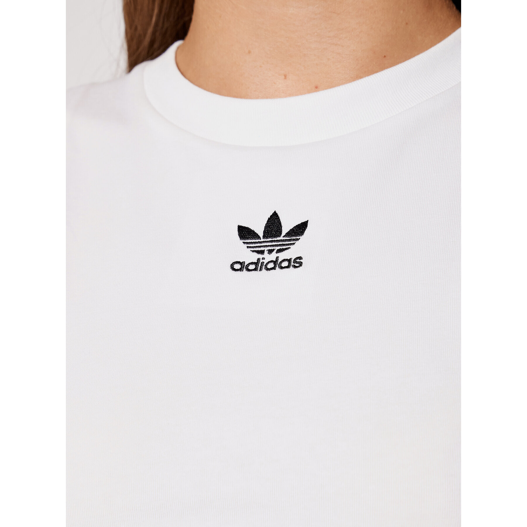 adidas Top adicolor Classics Cropped H38734 Alb Slim Fit - Pled.ro