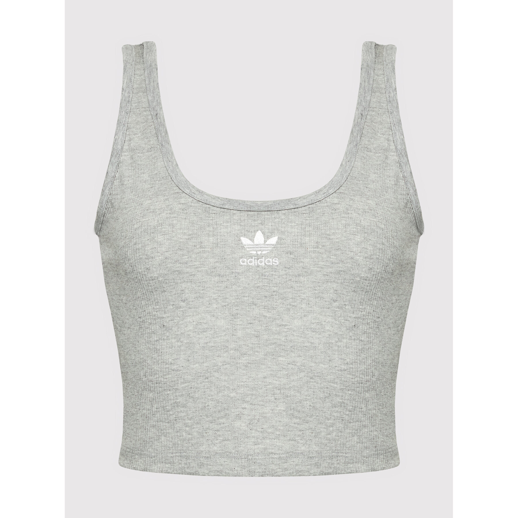 adidas Top adicolor Essentials Rib HF3398 Gri Slim Fit - Pled.ro