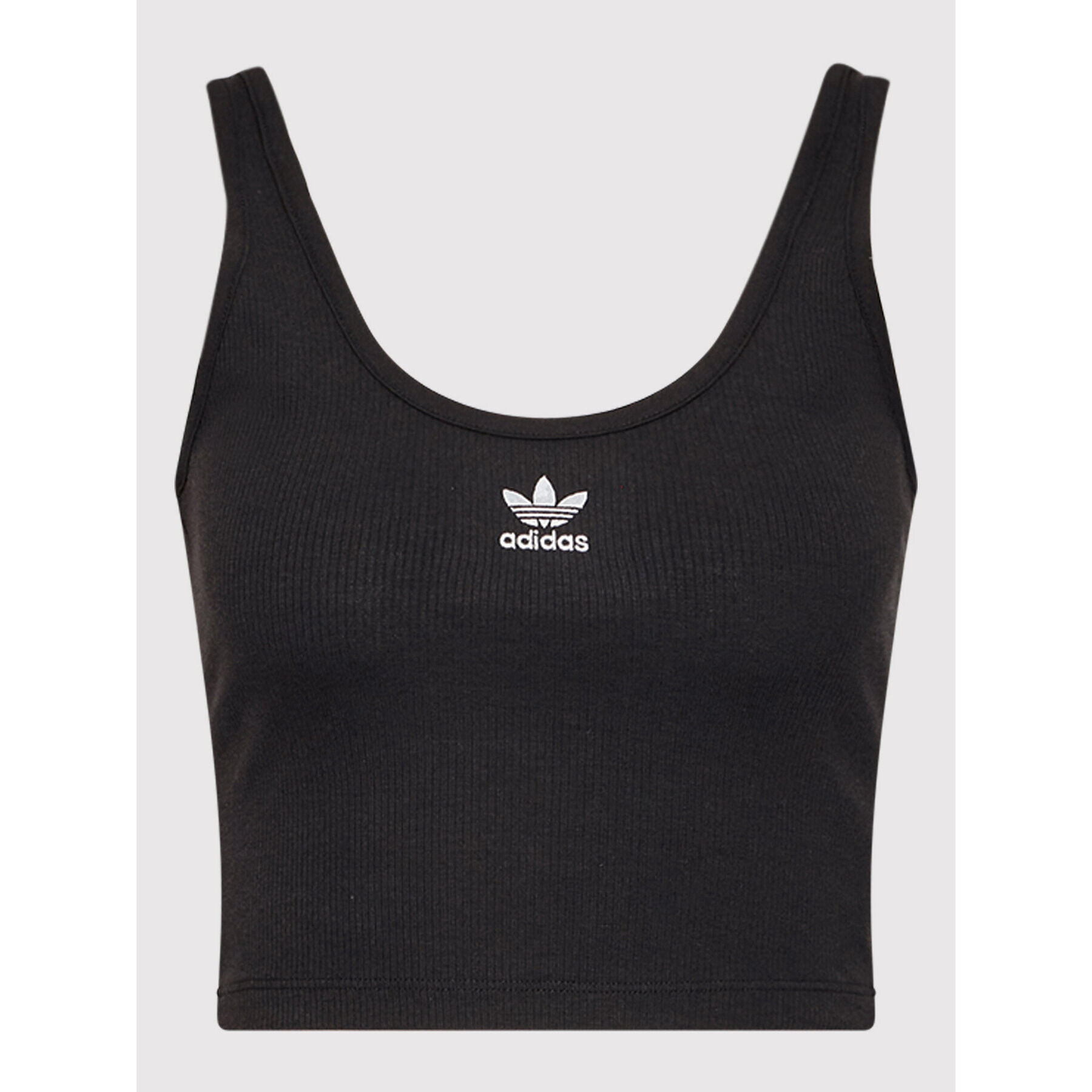 adidas Top adicolor Essentials Rib HF3399 Negru Slim Fit - Pled.ro