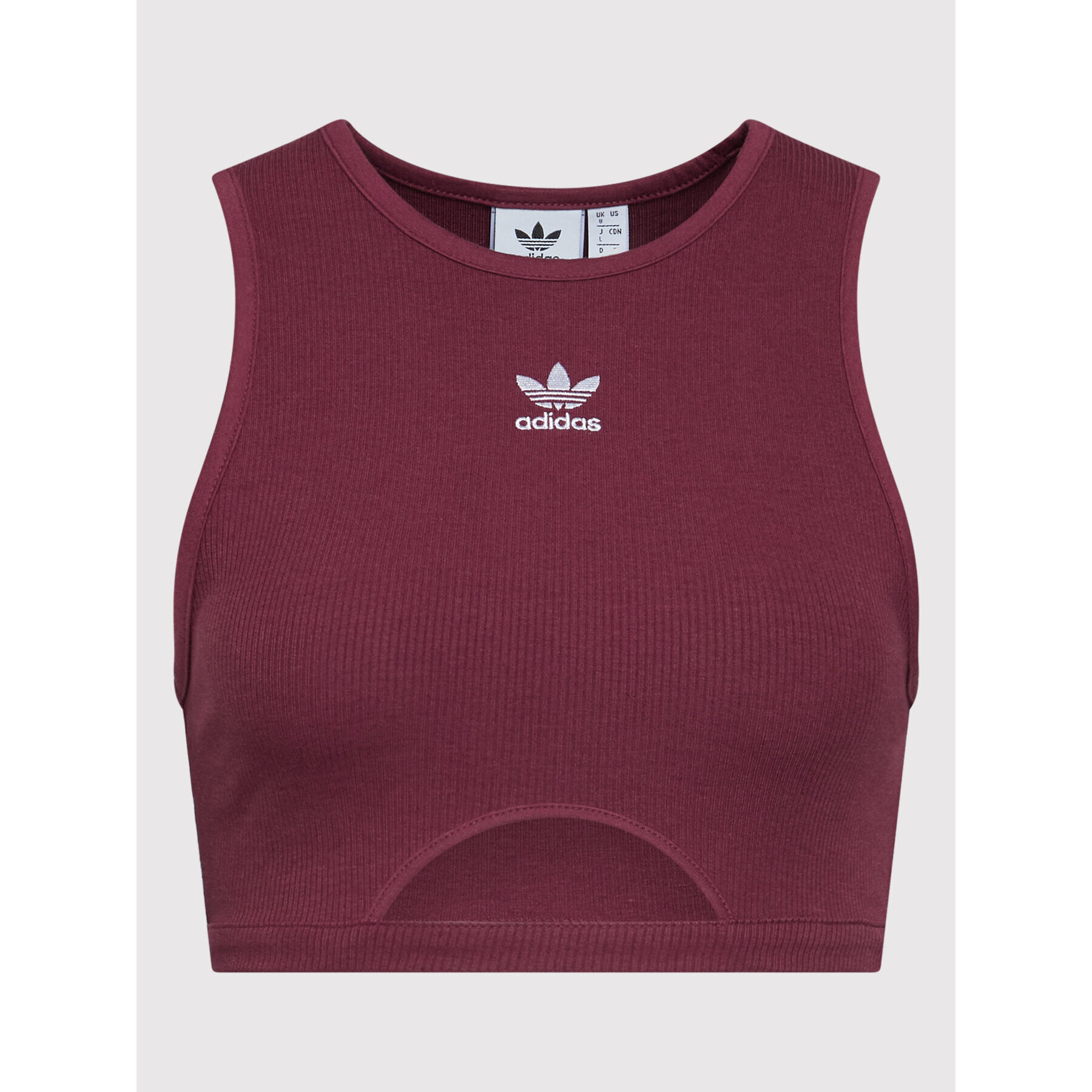 adidas Top adicolor Essentials Rib H06612 Vișiniu Slim Fit - Pled.ro