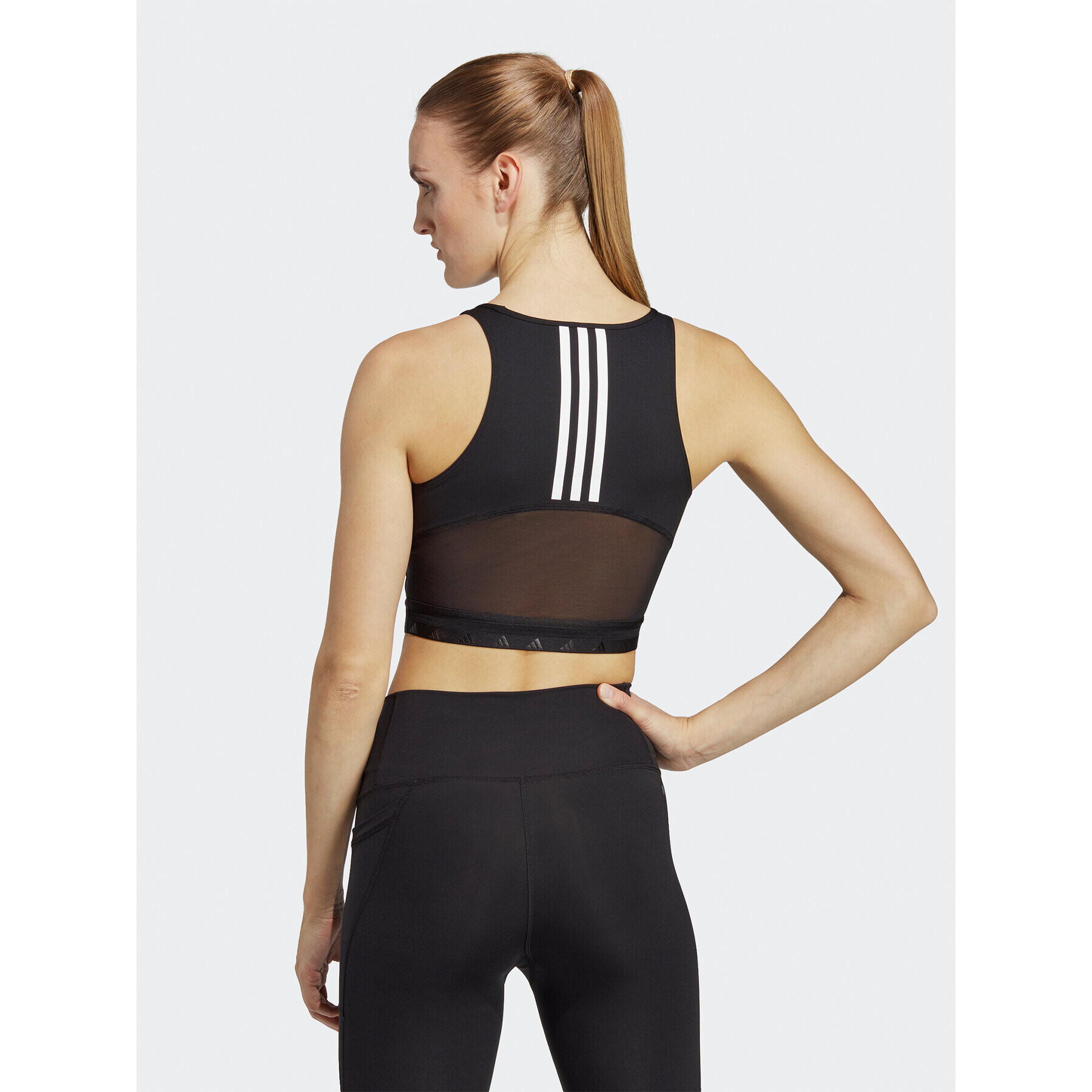 adidas Top AEROREADY Hyperglam Crop Tank Top IB2310 Negru - Pled.ro