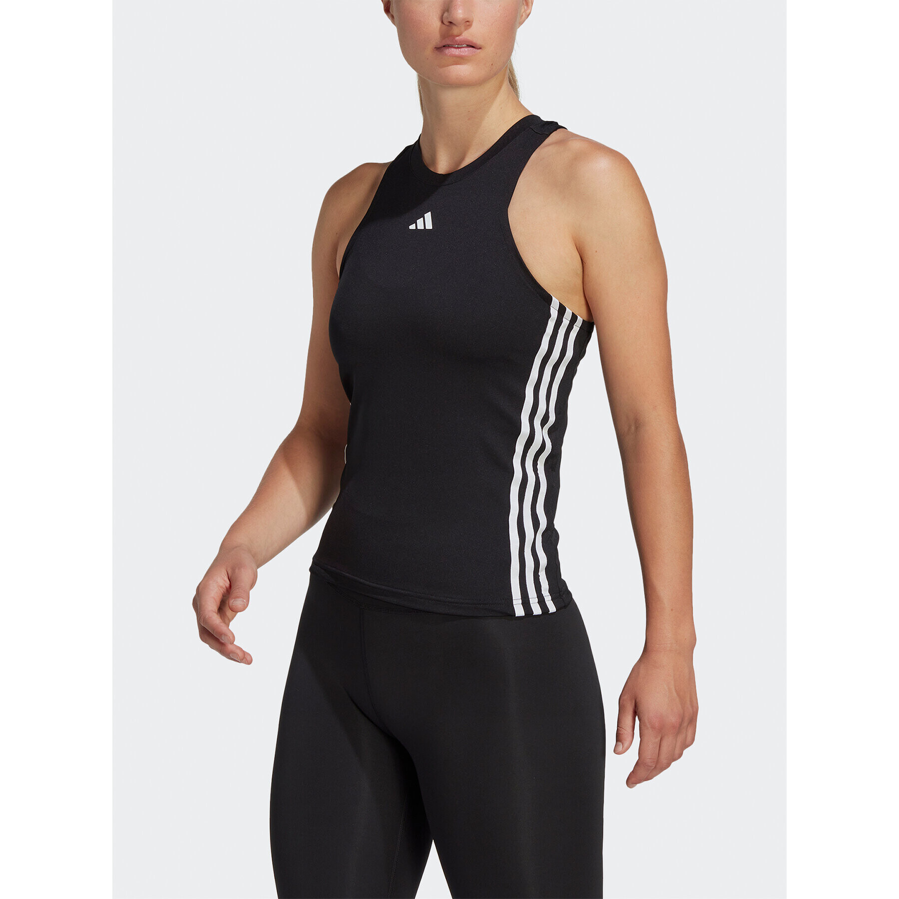 adidas Top AEROREADY Train Essentials Regular 3-Stripes Tank Top HR7815 Negru Slim Fit - Pled.ro