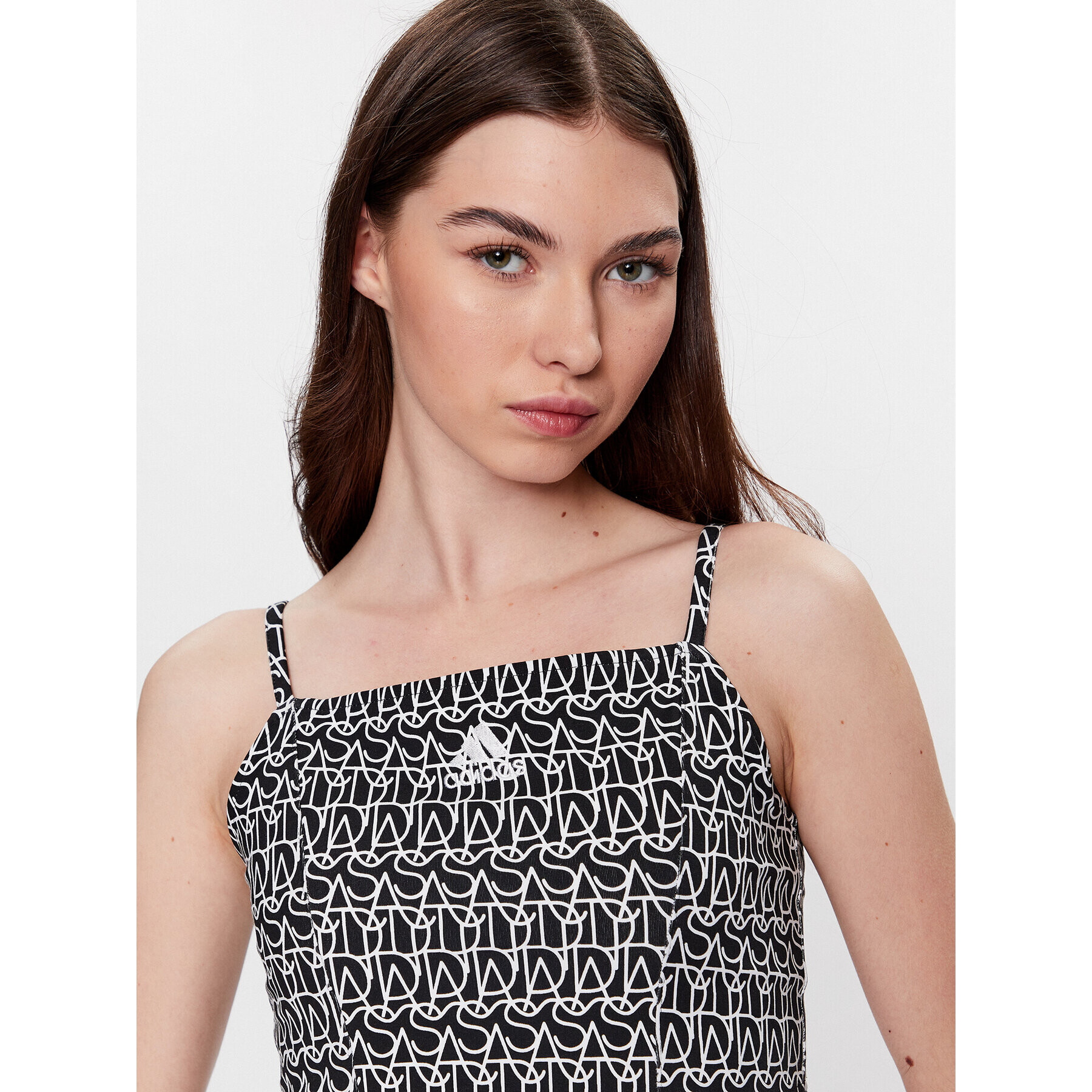 adidas Top Allover Graphic Corset-Inspired Tank Top IC1538 Negru - Pled.ro