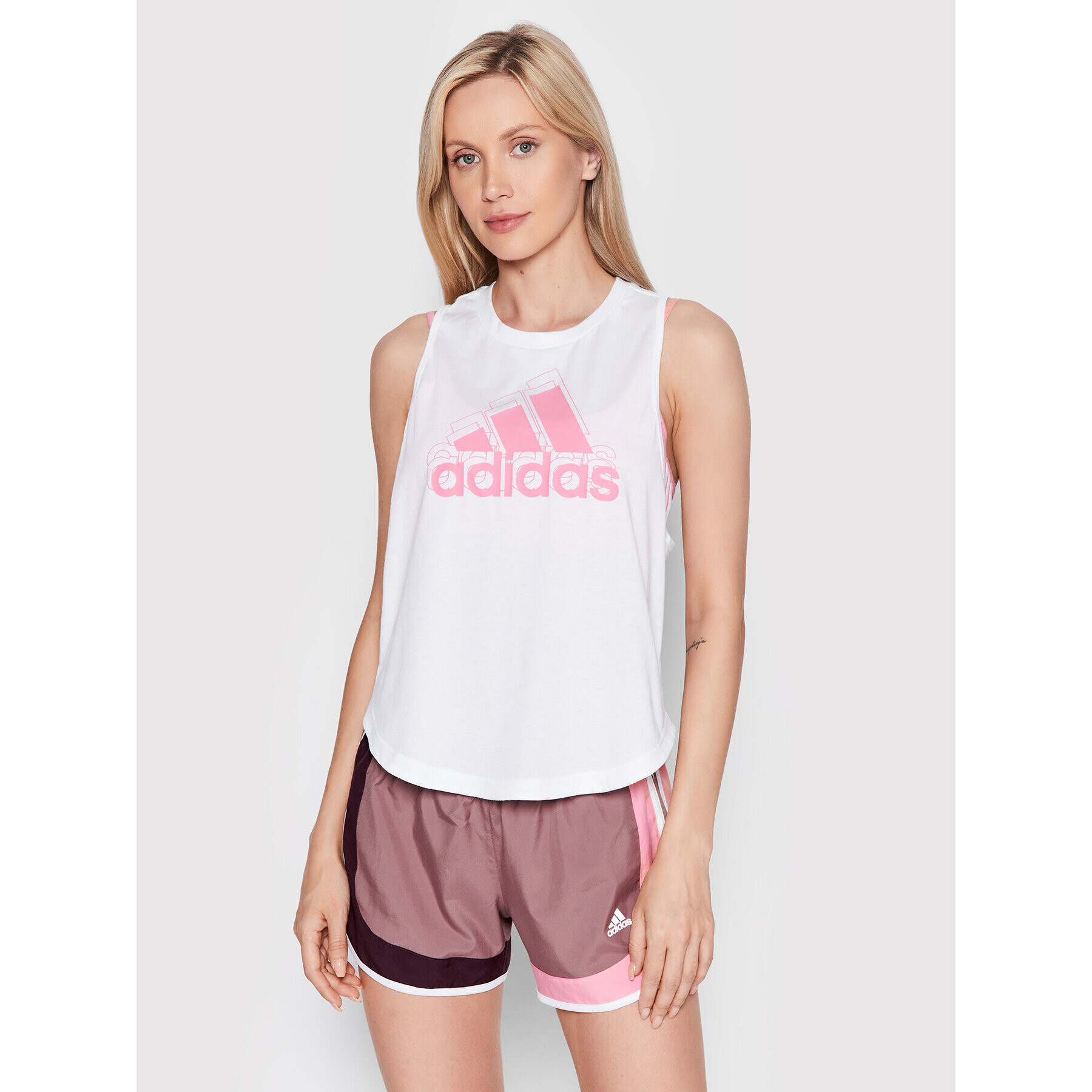 adidas Top Made For Training HK2592 Alb Regular Fit - Pled.ro